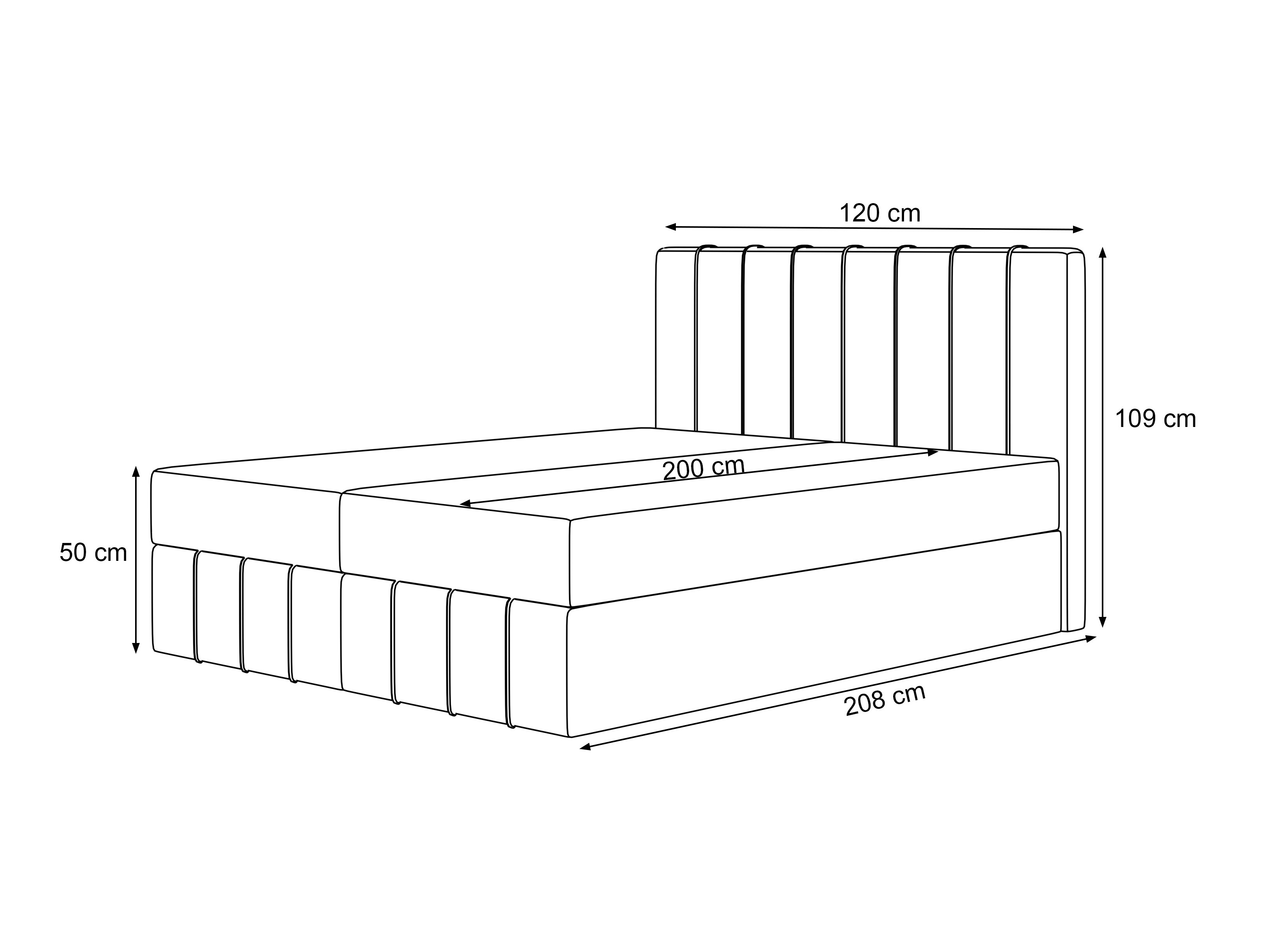 Continental bed Martinez 125 (Piano 02)