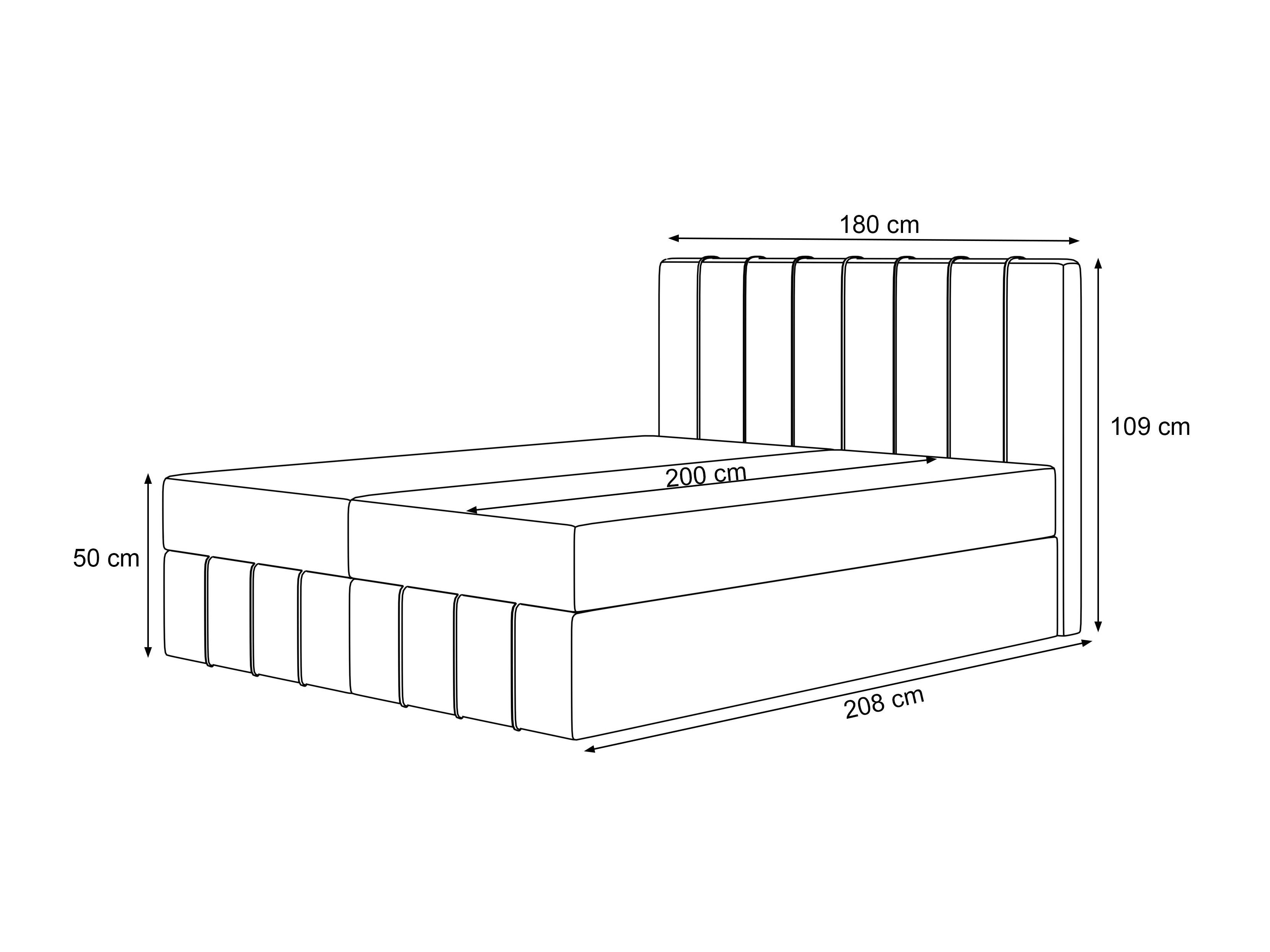 Continental bed Martinez 125 (Piano 02)