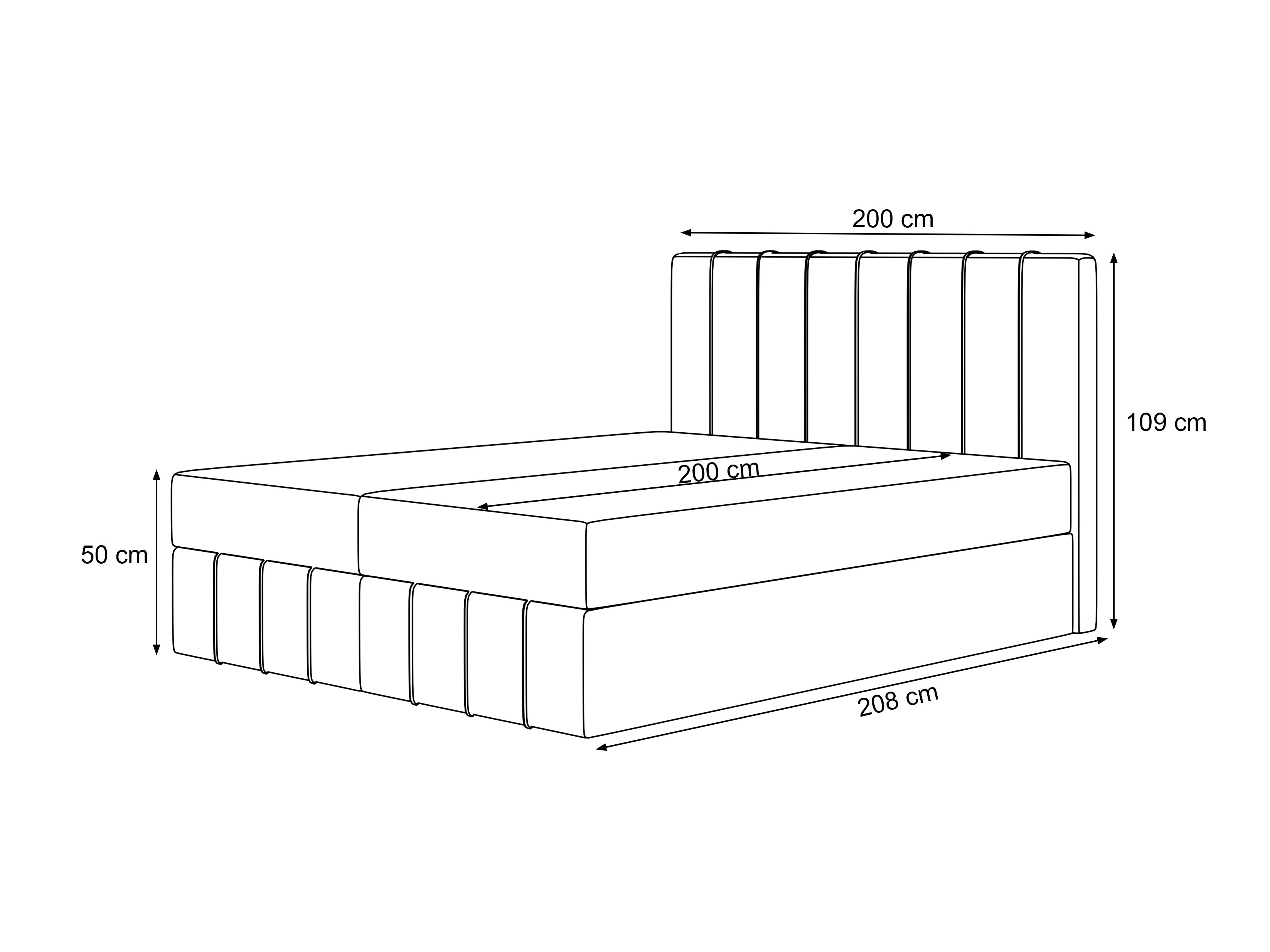 Continental bed Martinez 125 (Piano 02)