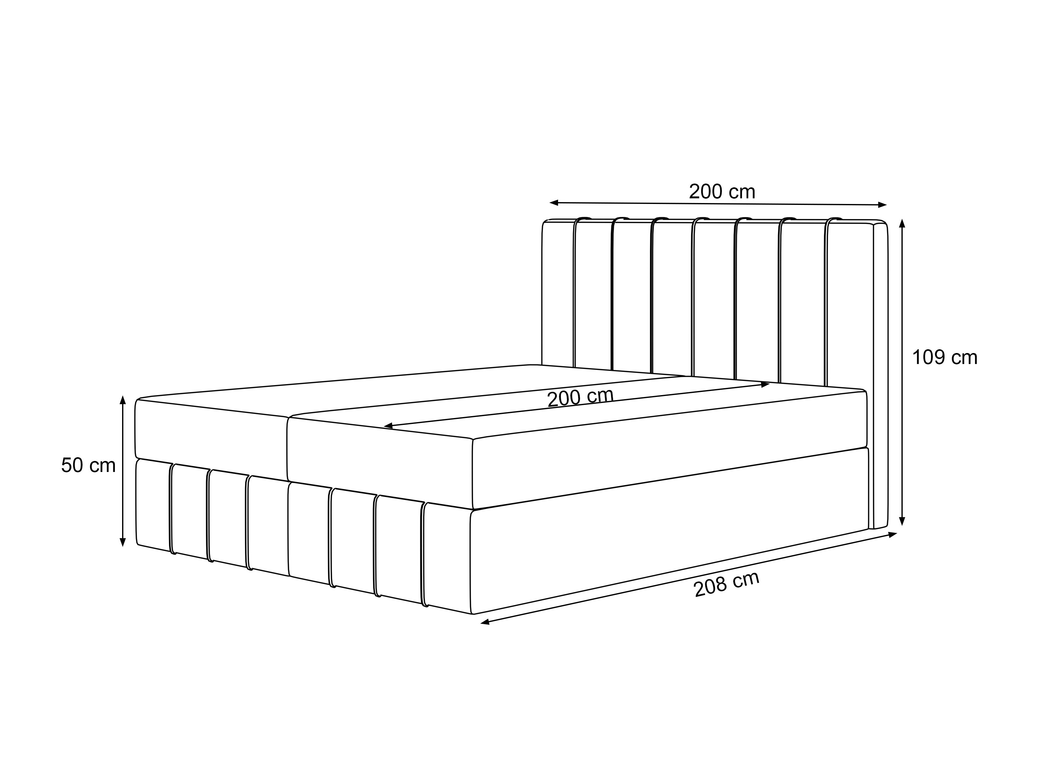 Continental bed Martinez 125 (Piano 03)