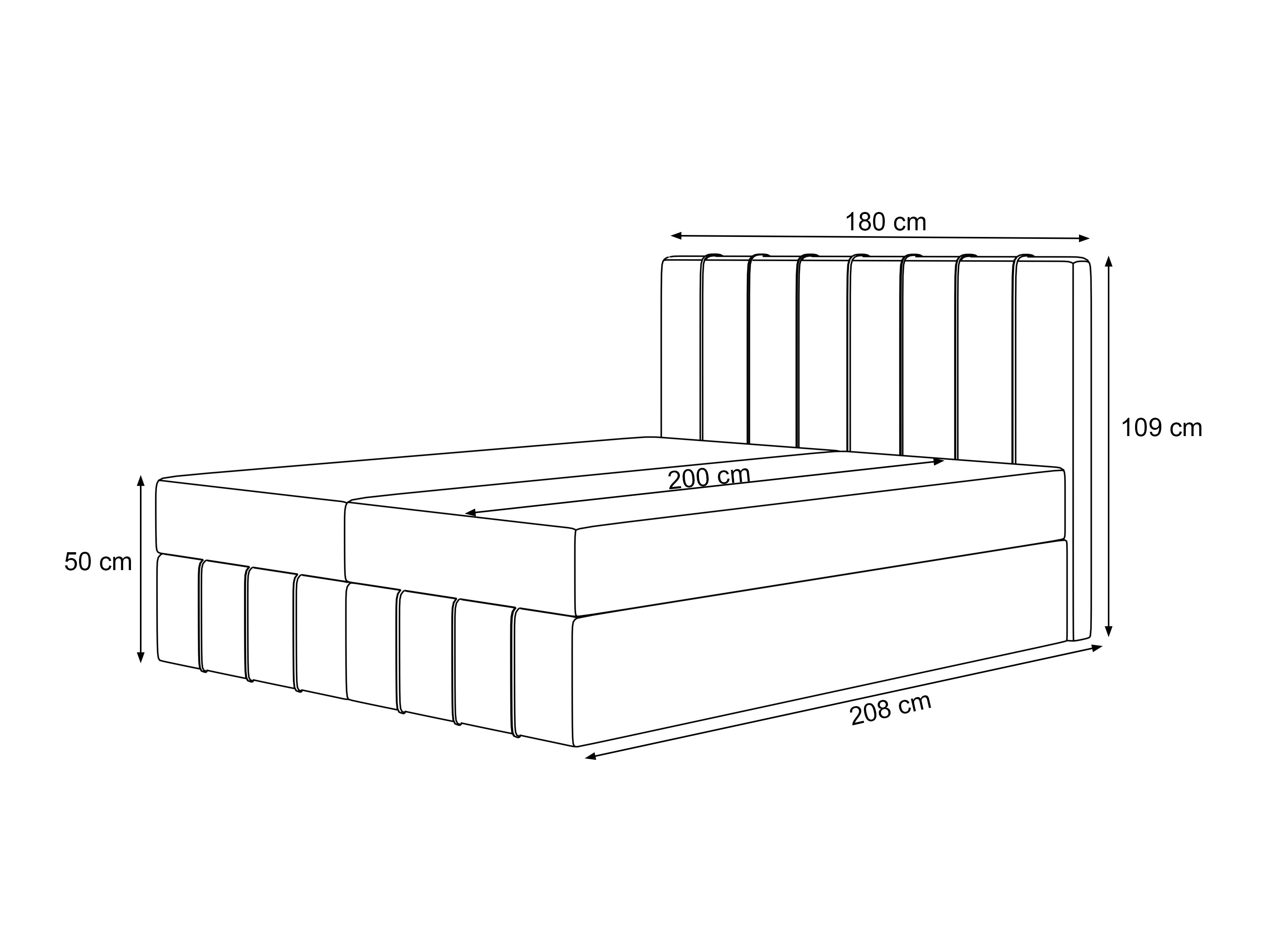 Continental bed Martinez 125 (Piano 03)