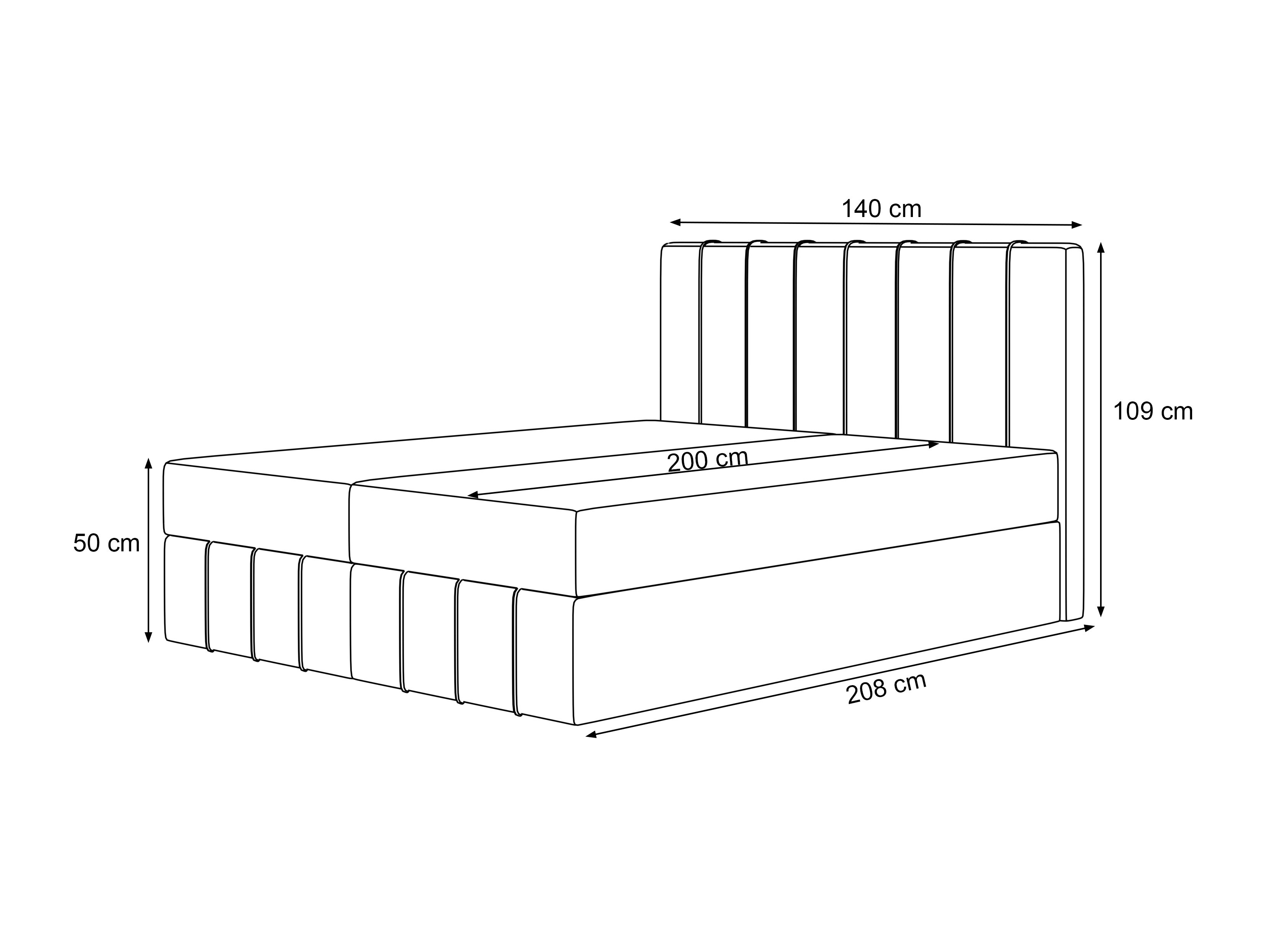 Continental bed Martinez 125 (Piano 03)