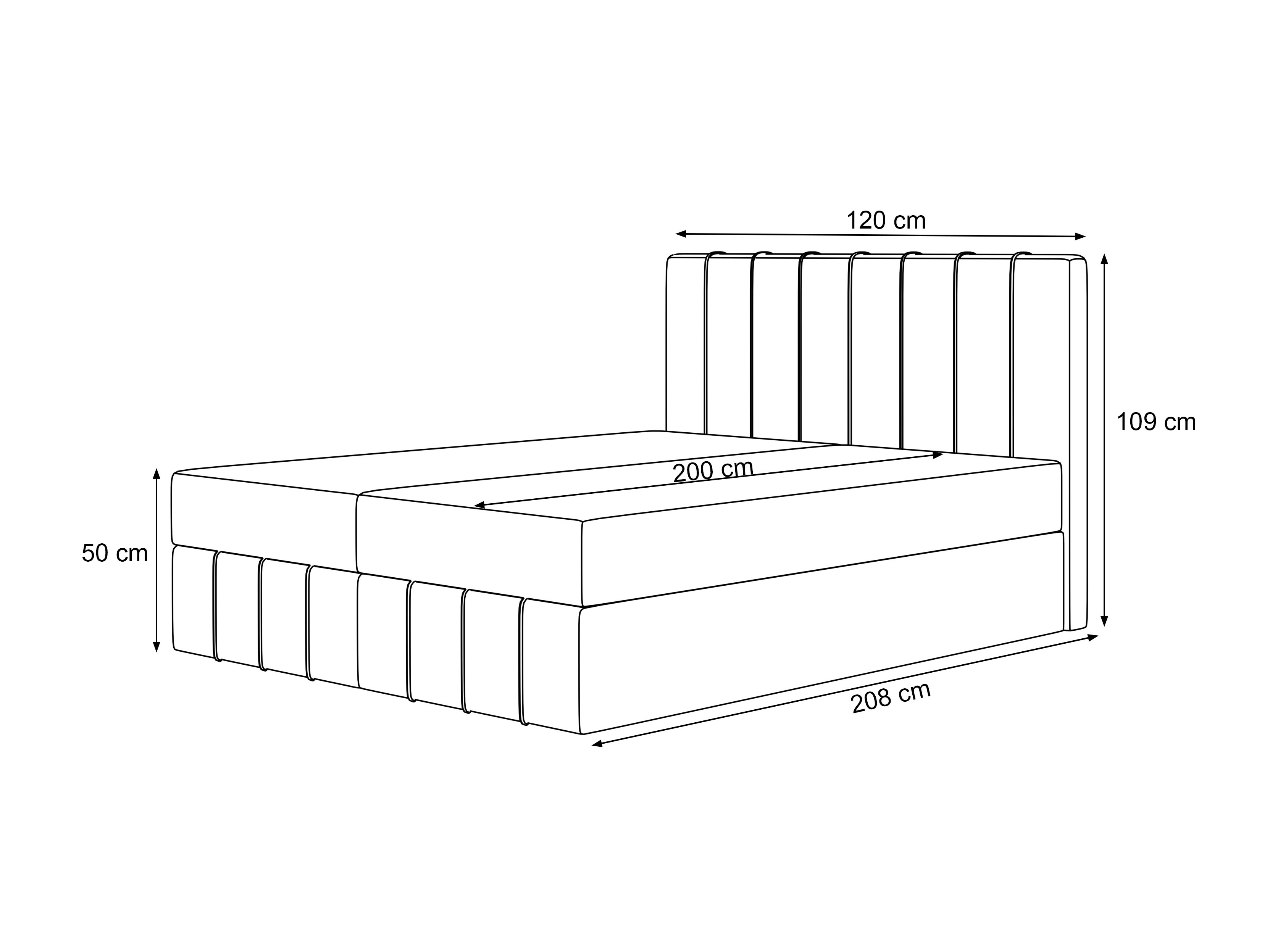 Continental bed Martinez 125 (Piano 03)