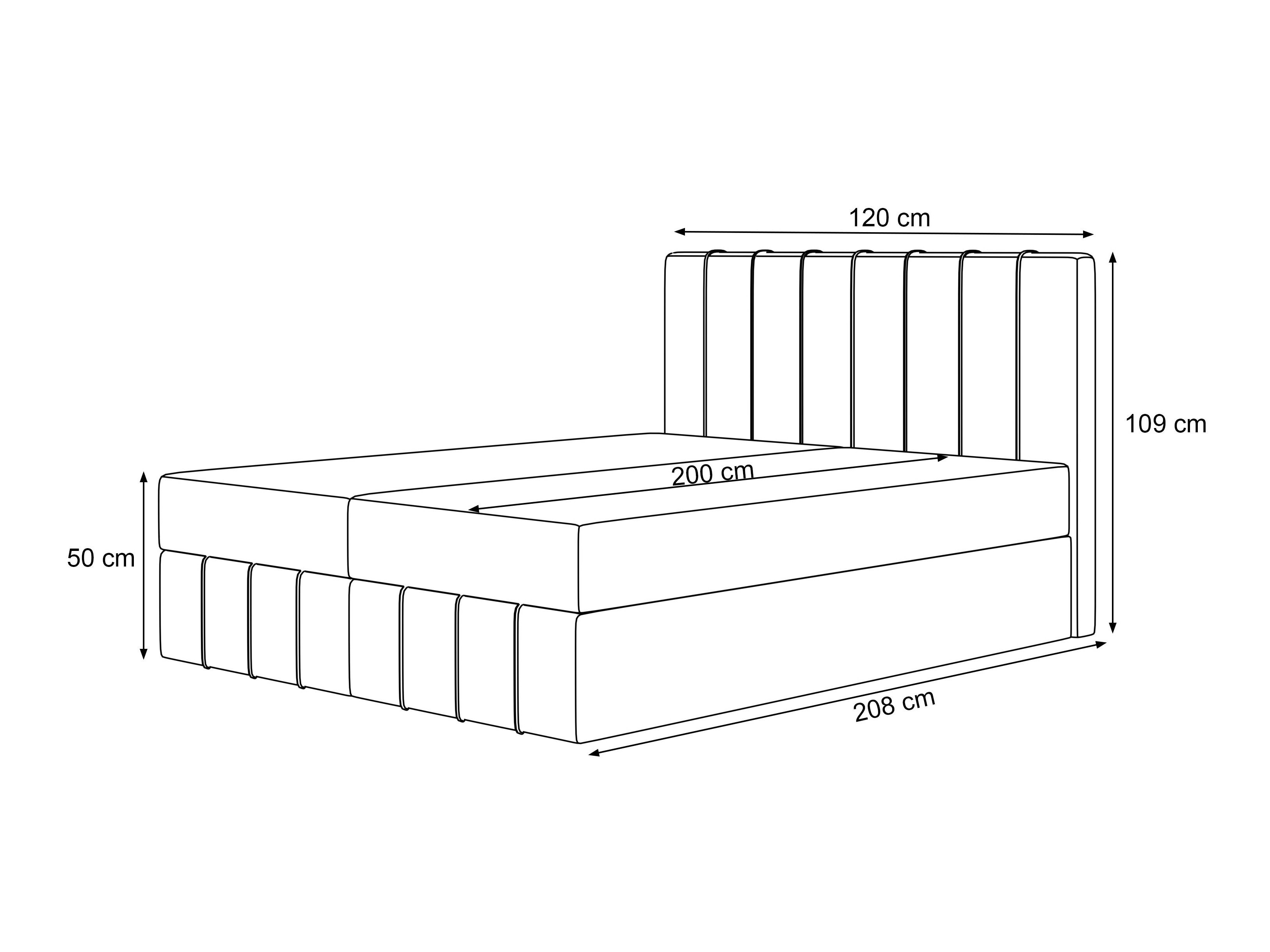 Continental bed Martinez 125 (Piano 14)