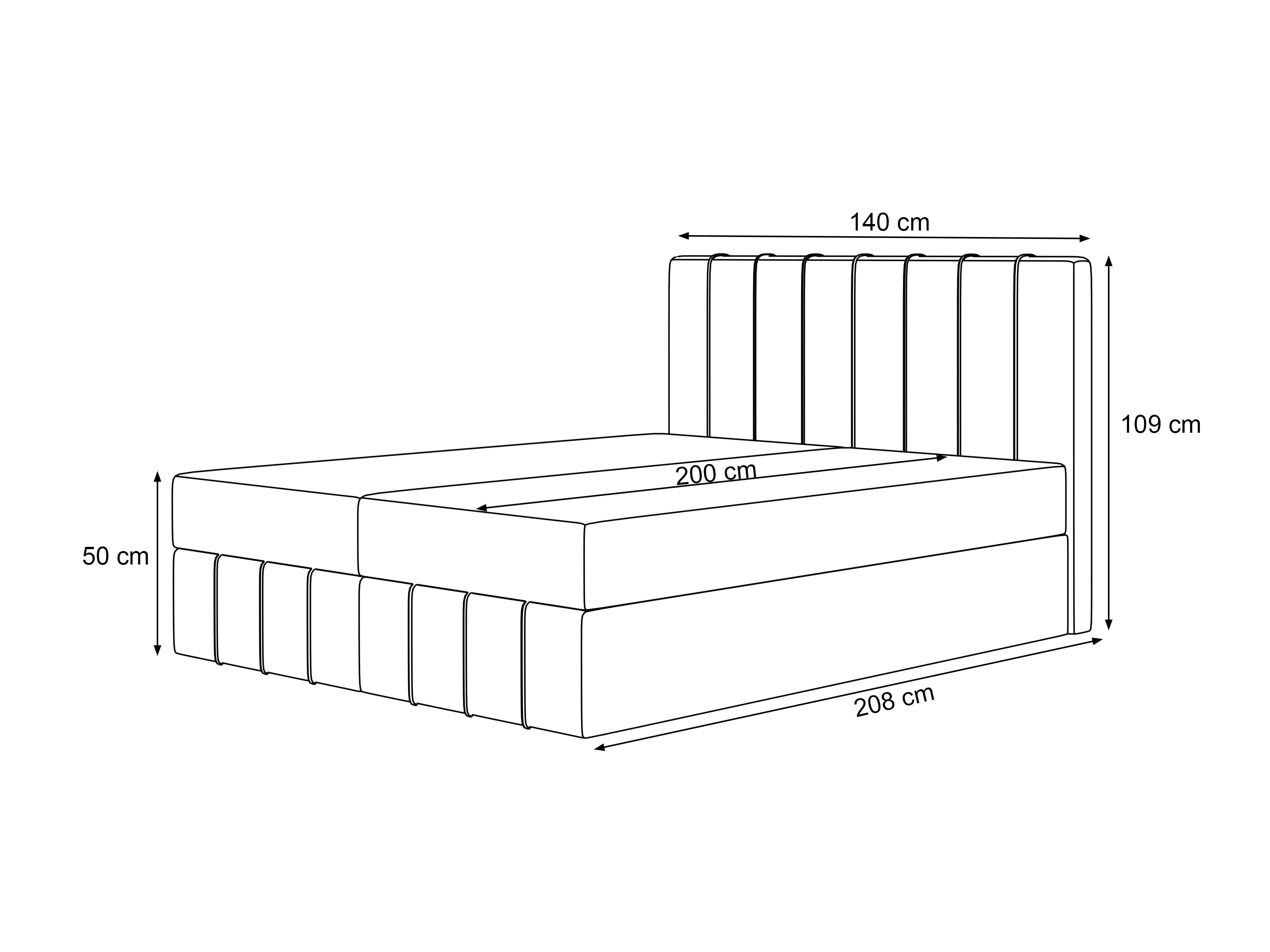 Continental bed Martinez 125 (Piano 14)
