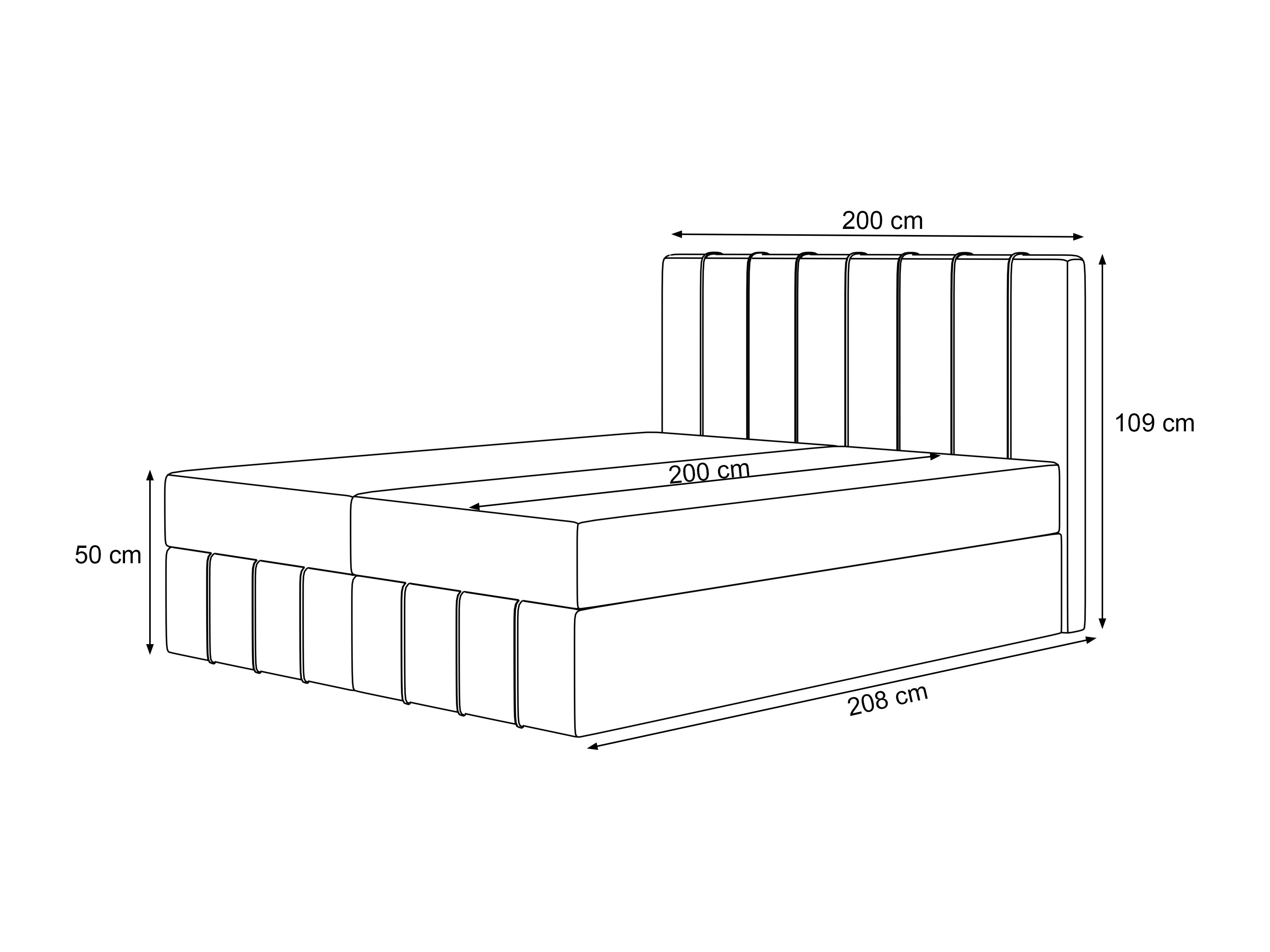 Continental bed Martinez 125 (Piano 18)