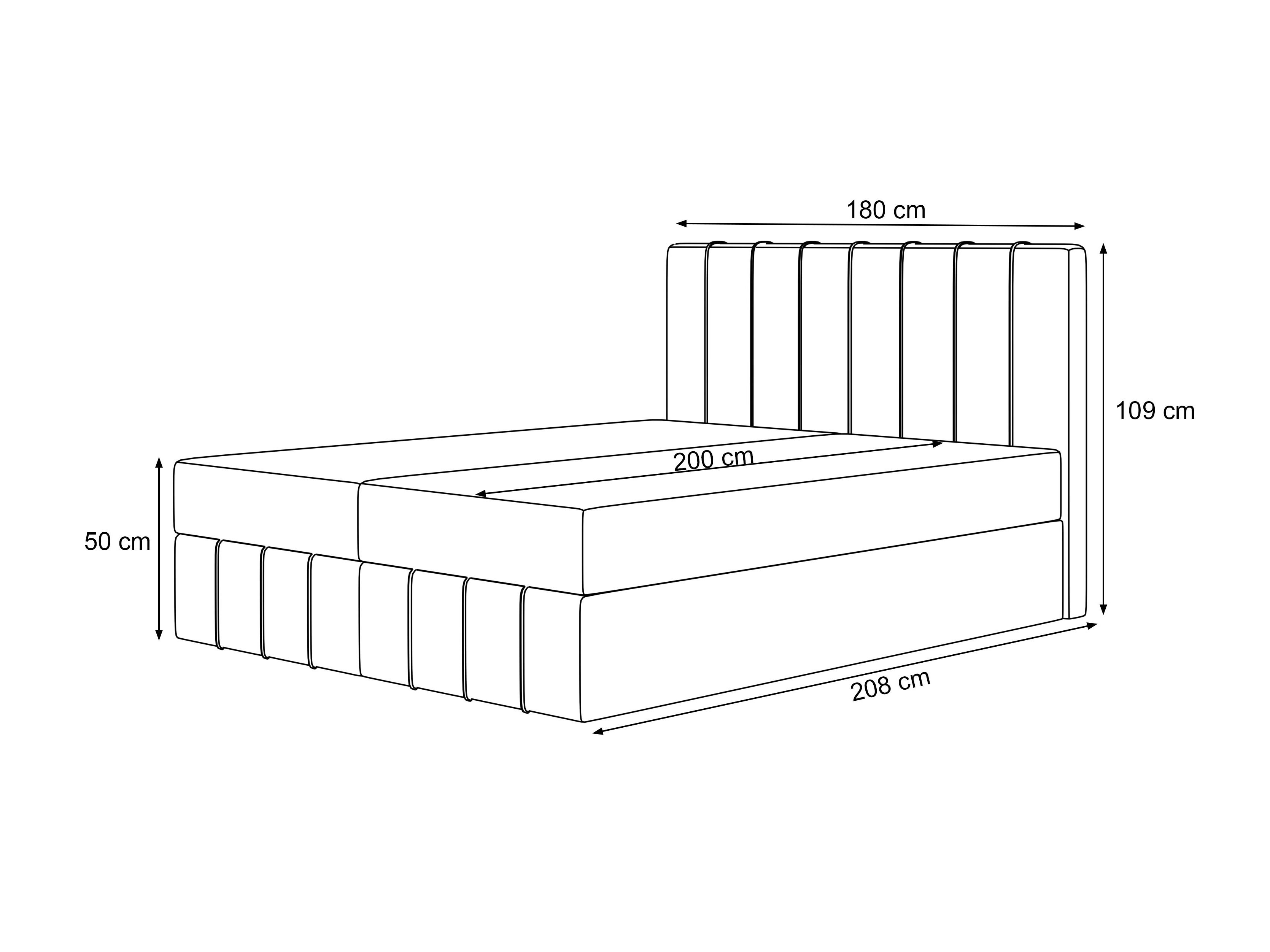 Continental bed Martinez 125 (Piano 18)