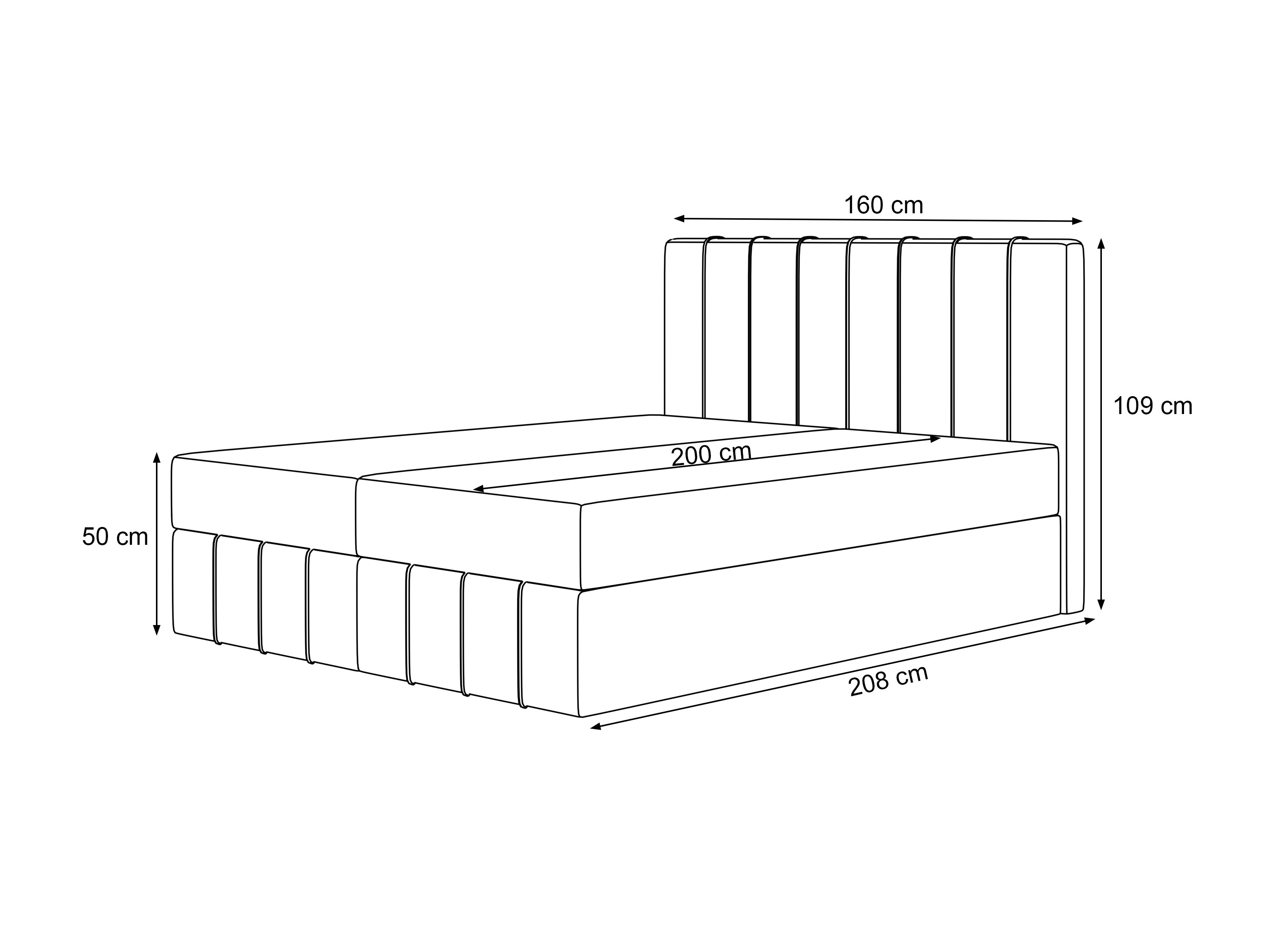 Continental bed Martinez 125 (Piano 18)
