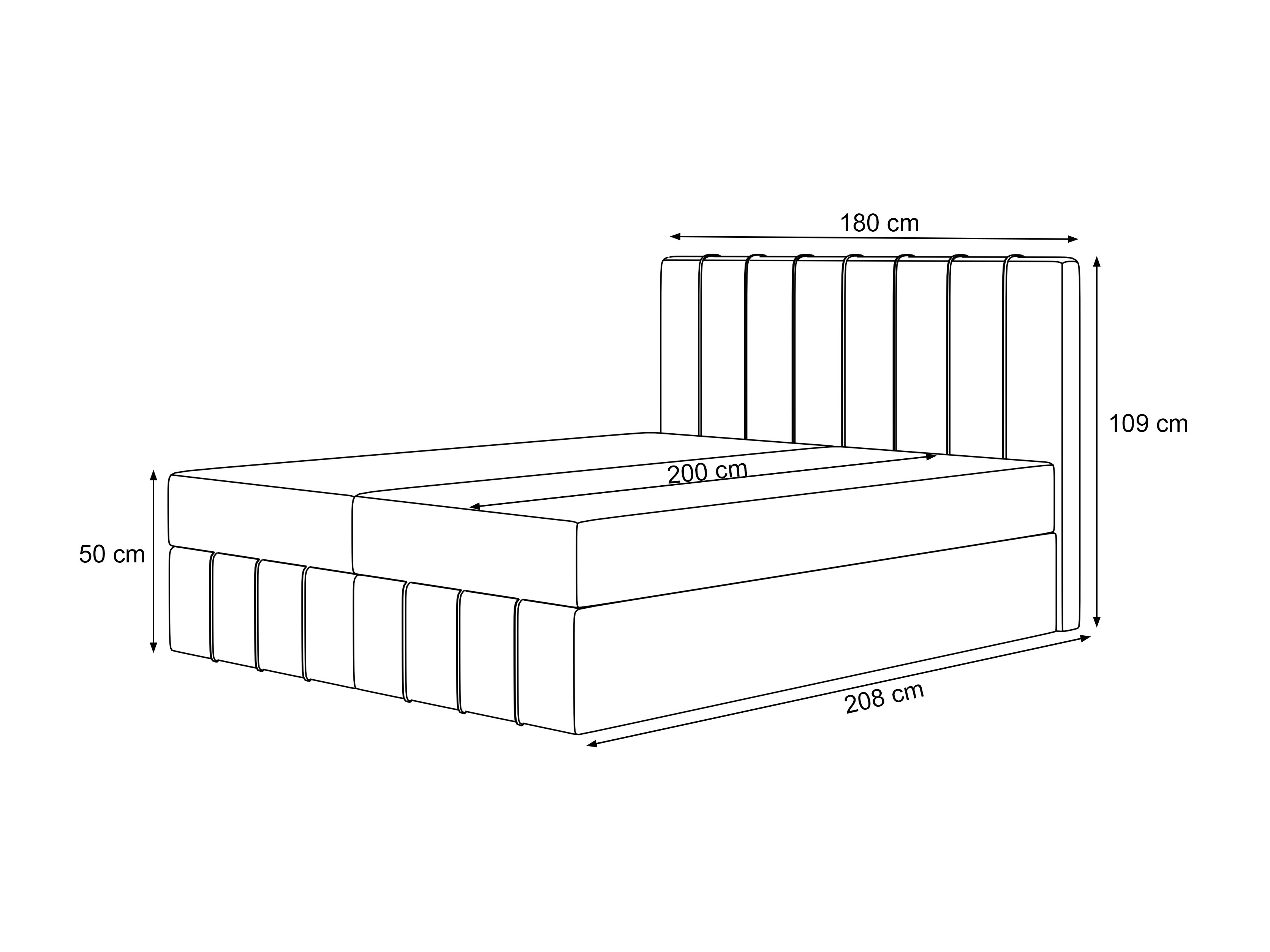 Continental bed Martinez 125 (Piano 26)