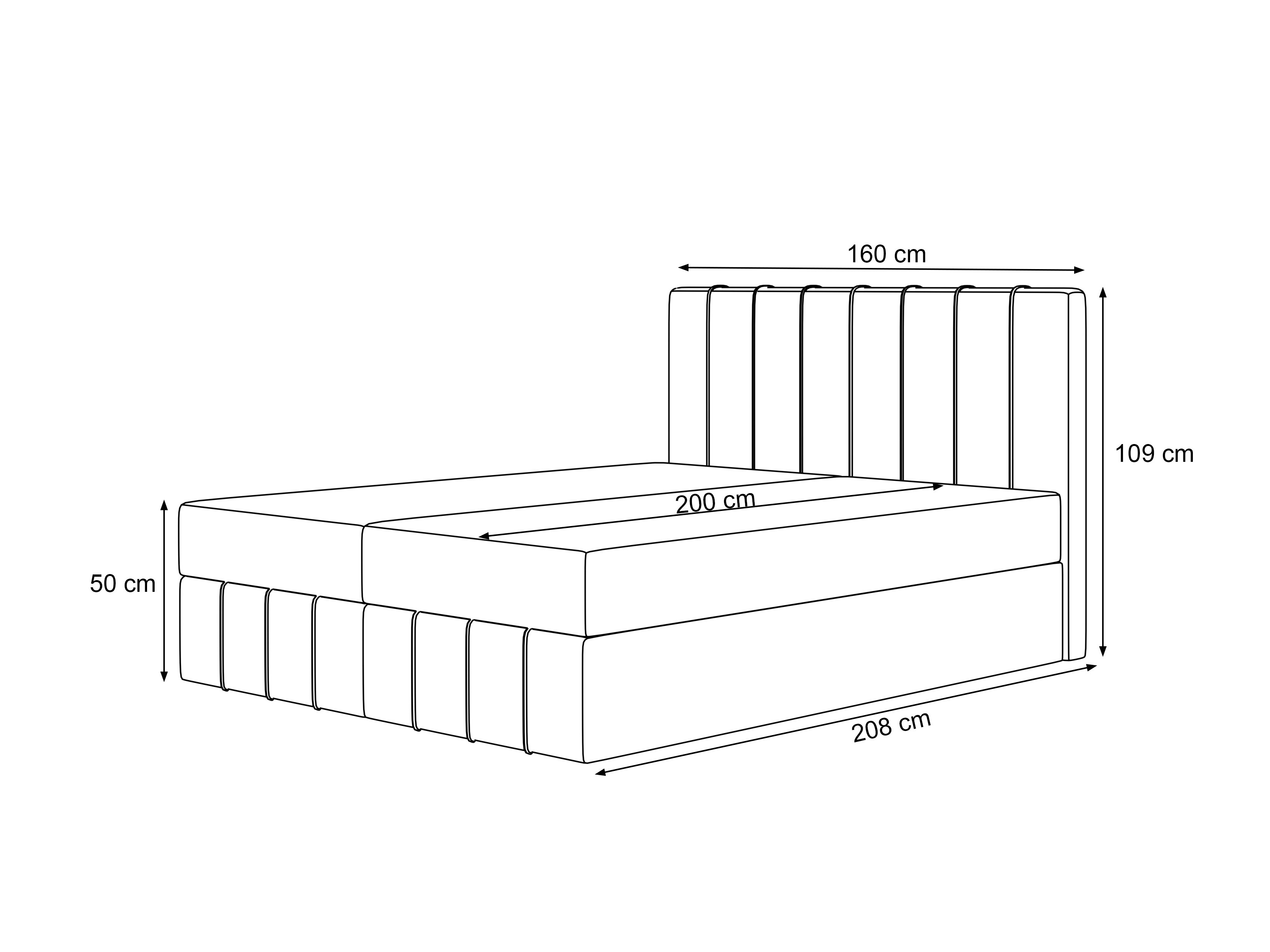 Continental bed Martinez 125 (Piano 26)