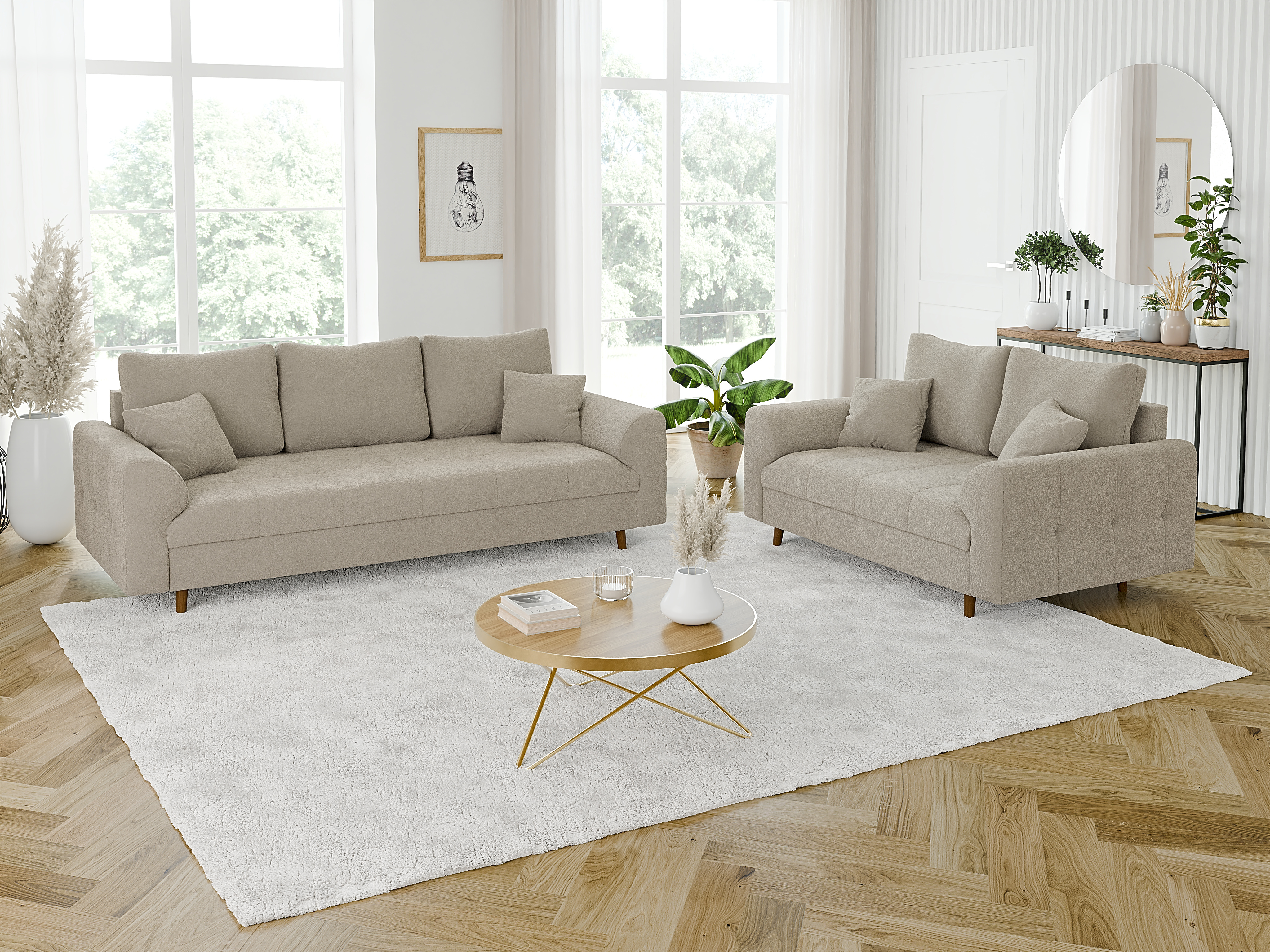 Upholstered furniture set Elbmori 107 (Coral 65)