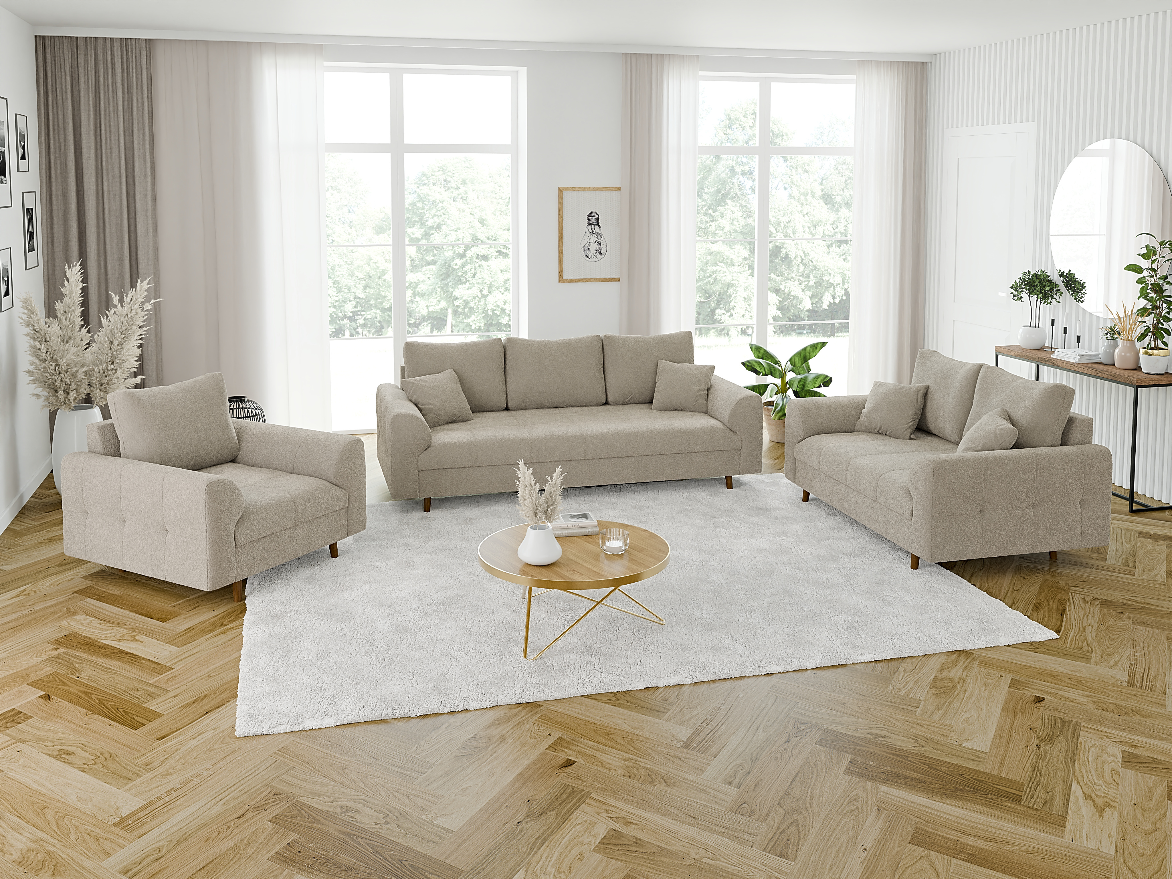 Upholstered furniture set Elbmori 107 (Coral 65)
