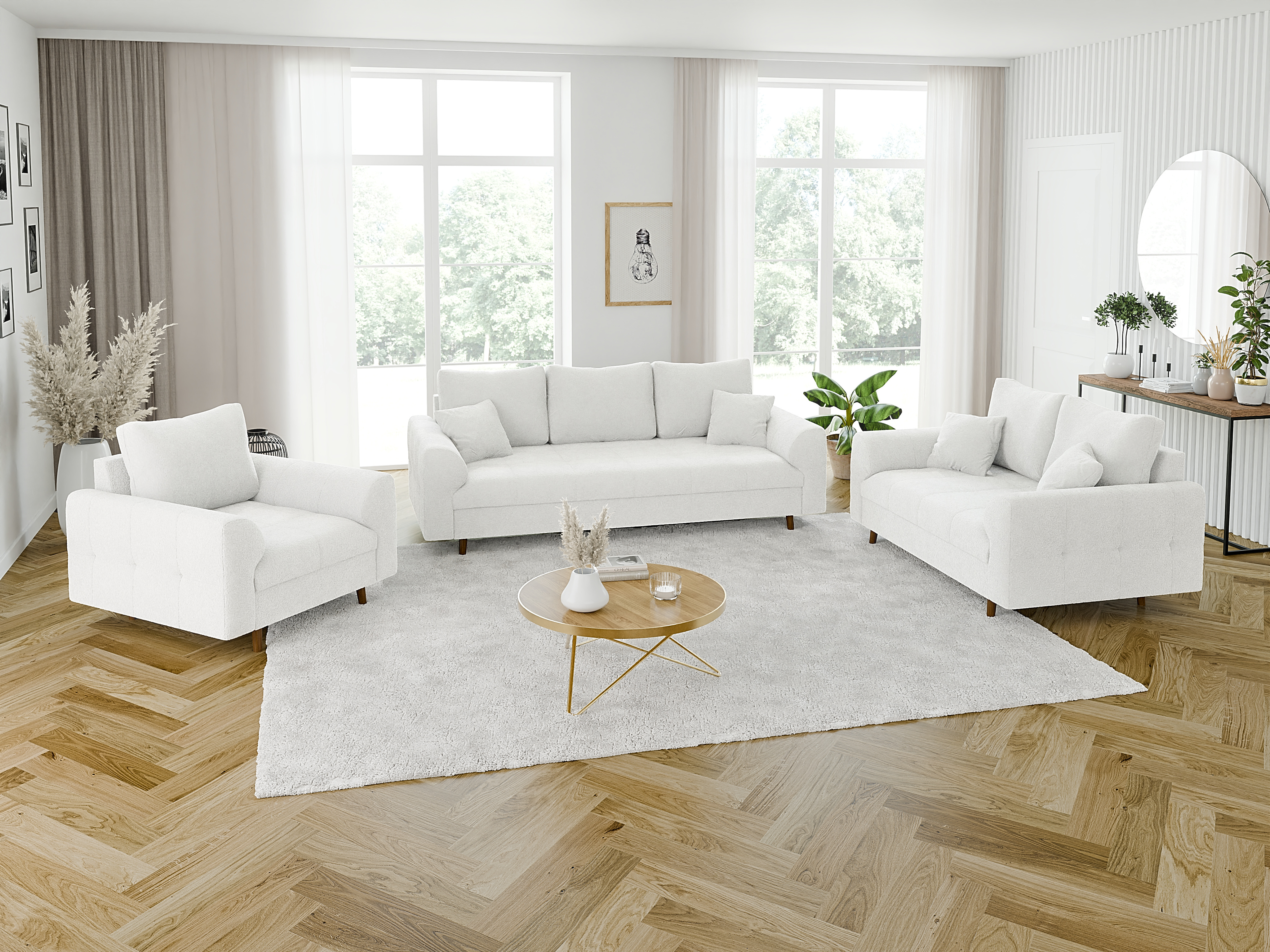 Upholstered furniture set Elbmori 107 (Coral 70)