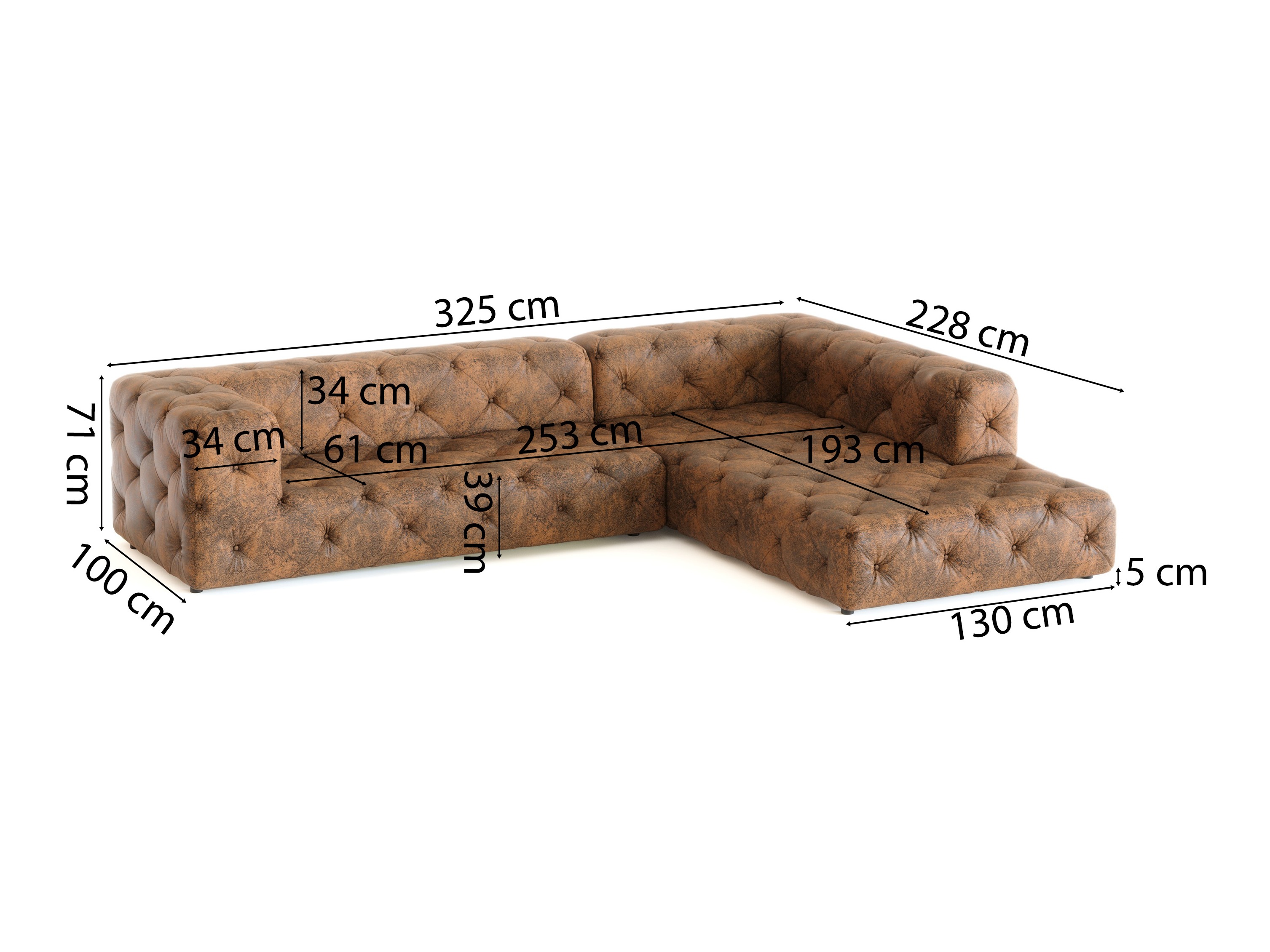 Corner sofa Tenvira 100 (Gobi 03)