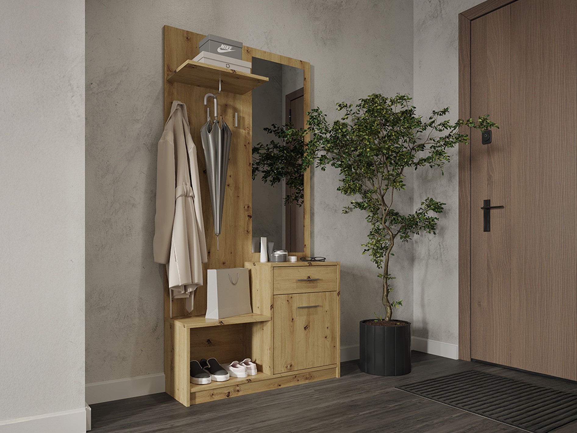 Hallway set Houston 2084 (Artisan oak)