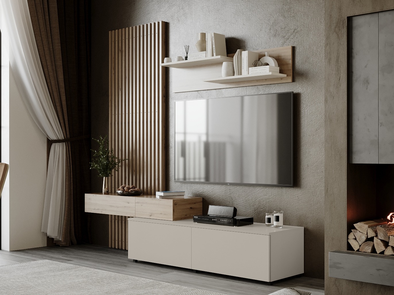 Living room set Houston 2086 (Artisan oak + Cashmere)