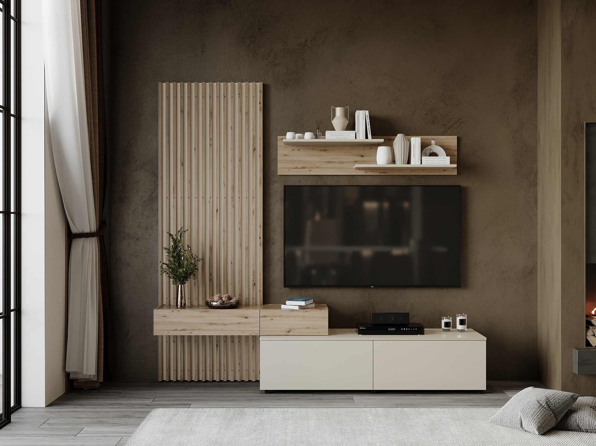 Living room set Houston 2086 (Artisan oak + Cashmere)