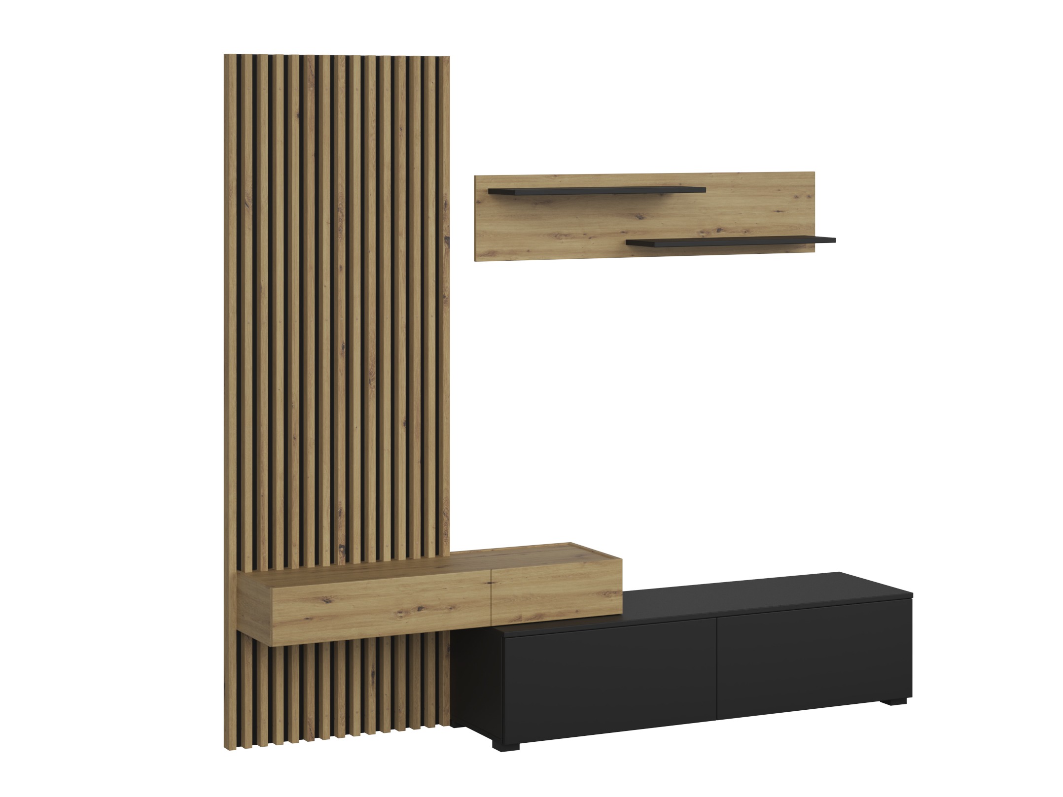 Living room set Houston 2086 (Black + Artisan oak)