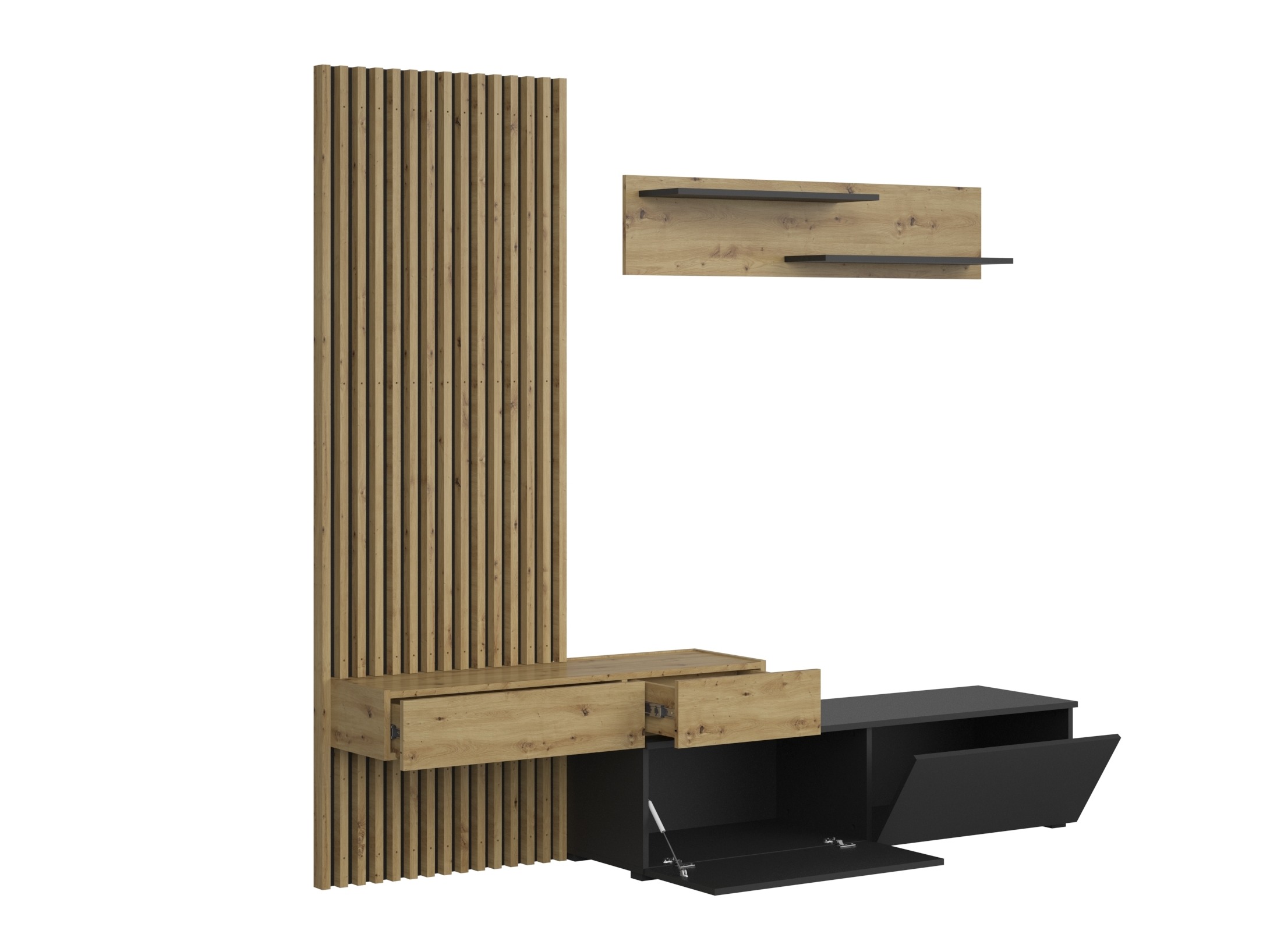 Living room set Houston 2086 (Black + Artisan oak)
