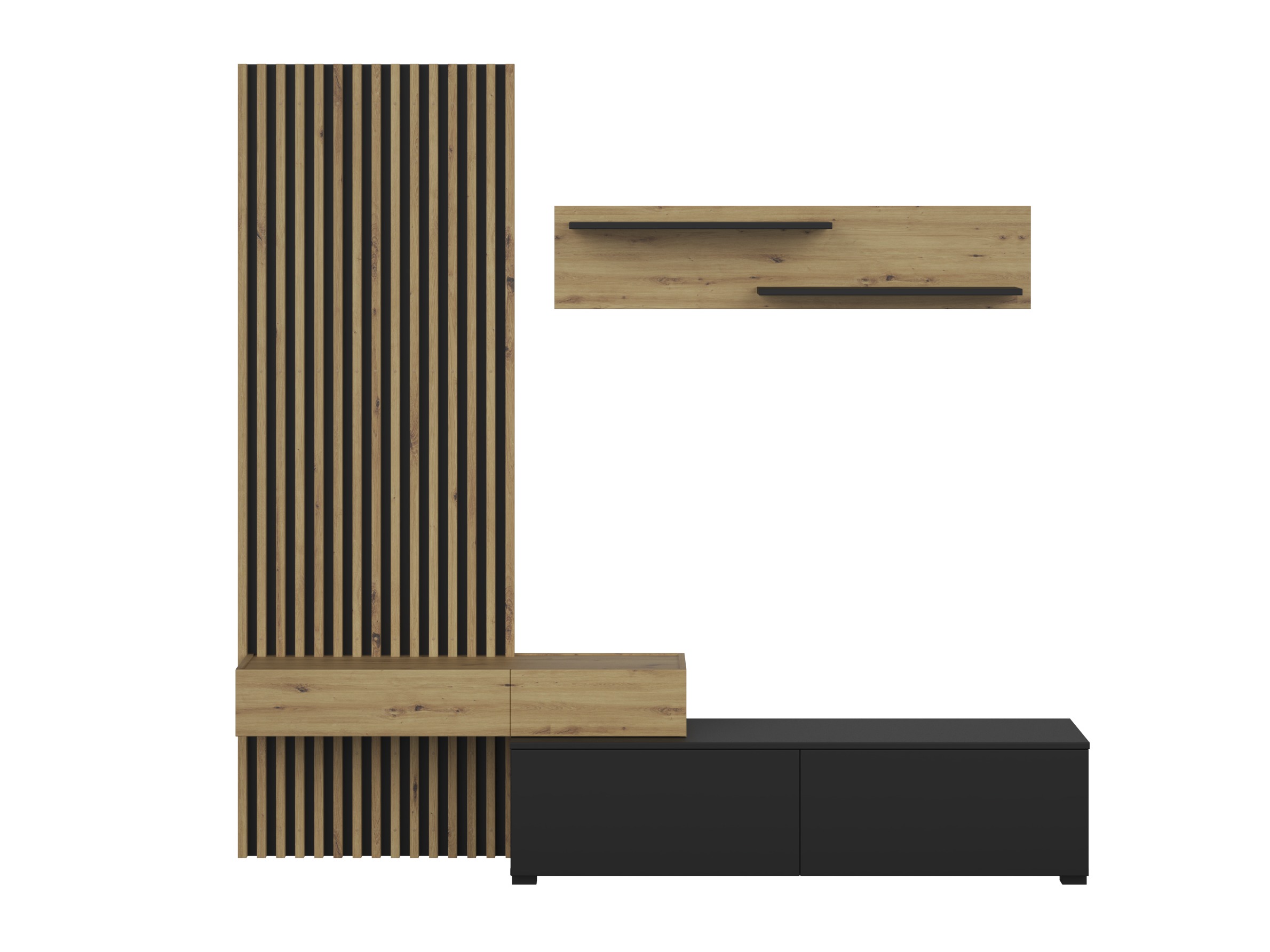 Living room set Houston 2086 (Black + Artisan oak)