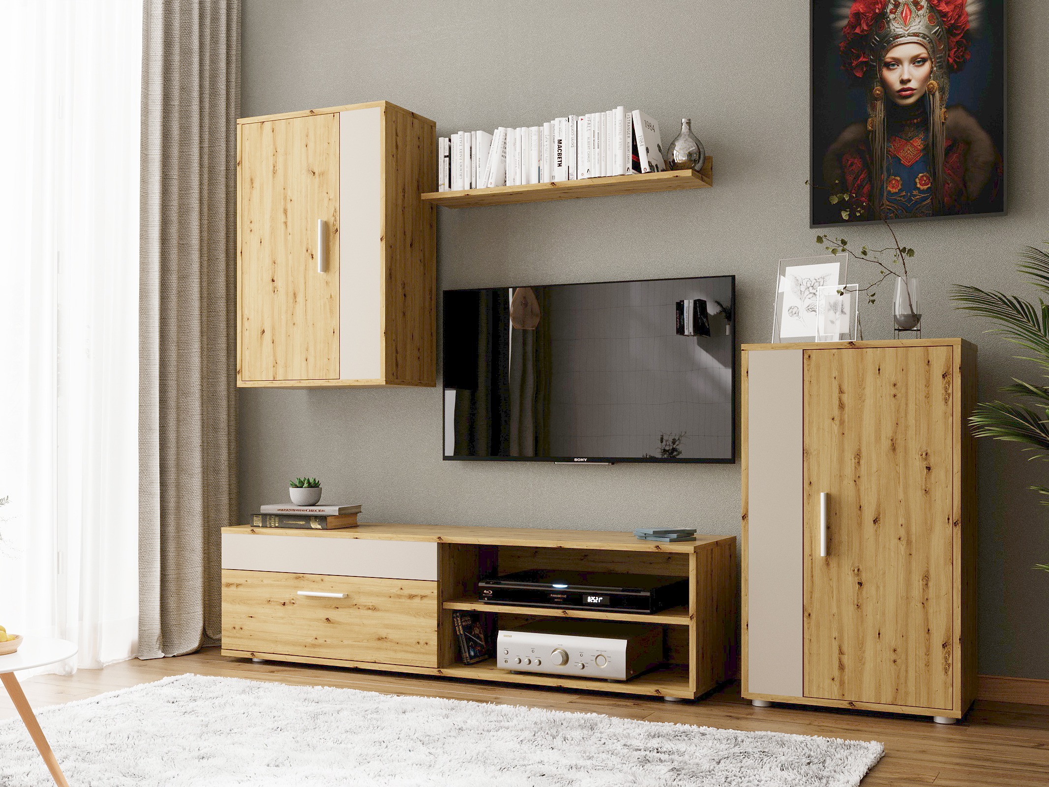 Living room set Houston 2087 (Artisan oak + Cashmere)