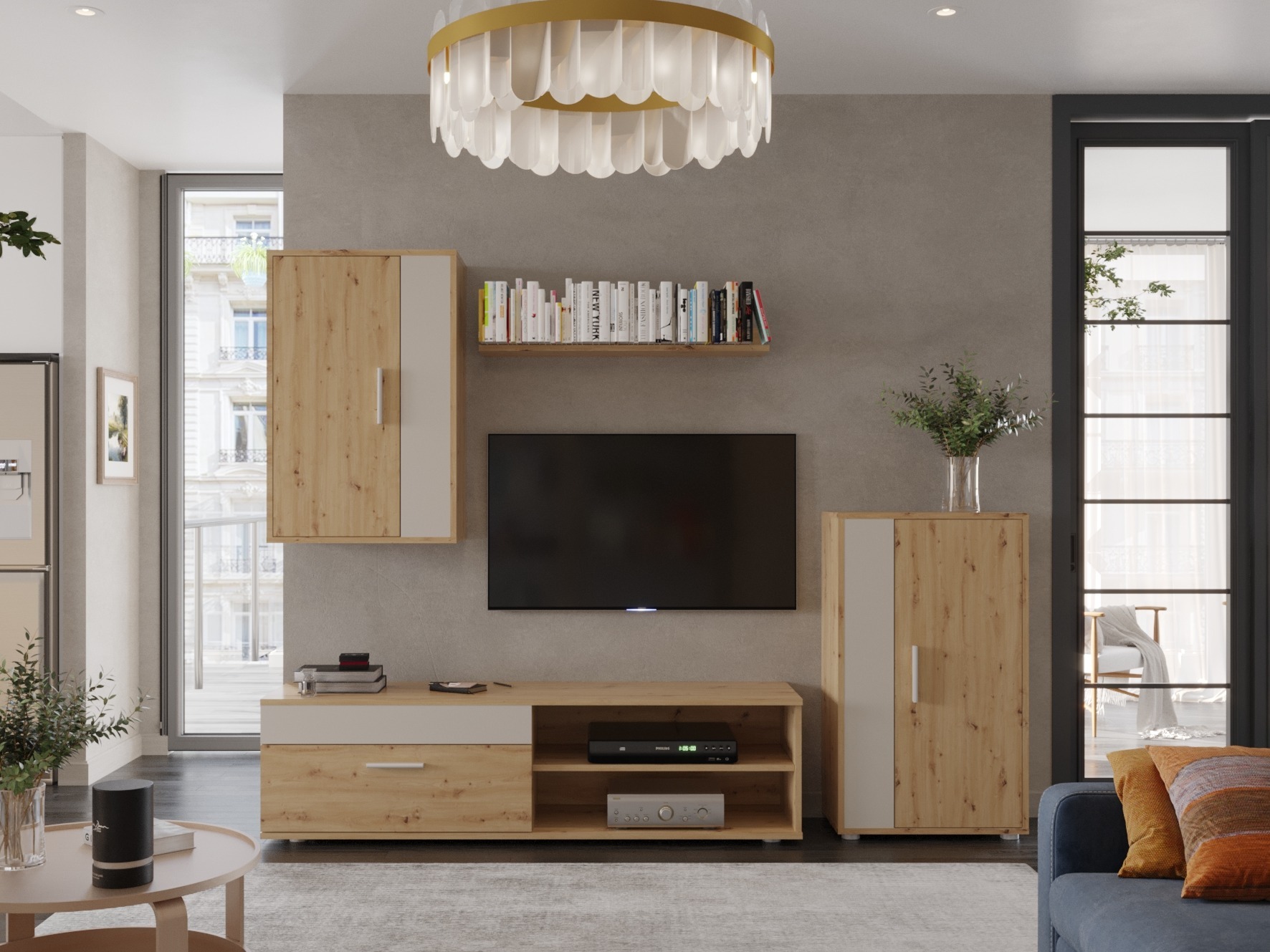 Living room set Houston 2087 (Artisan oak + Cashmere)