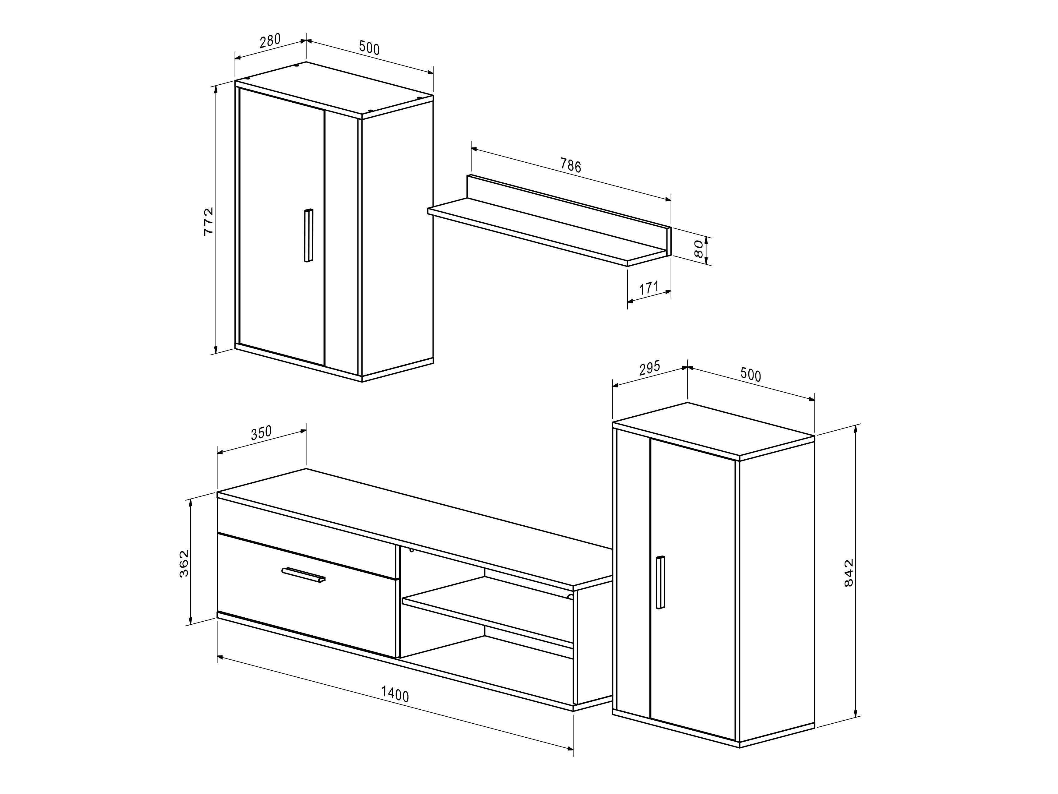 Living room set Houston 2087 (Artisan oak + Cashmere)