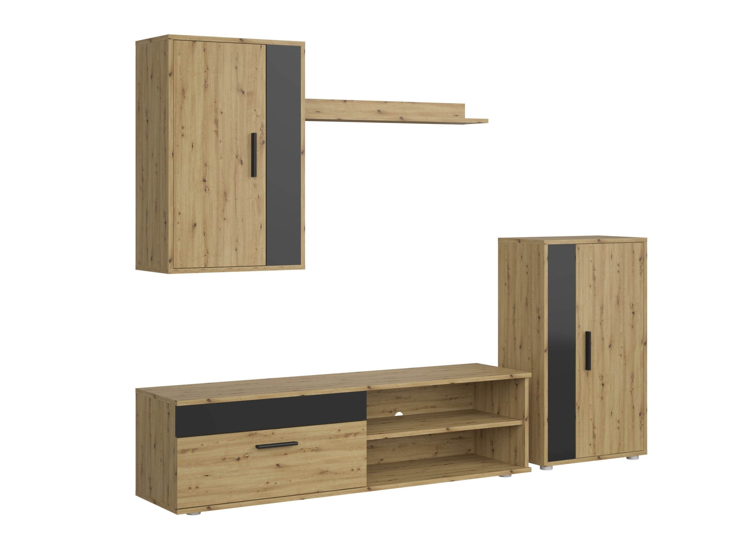 Living room set Houston 2087 (Black + Artisan oak)