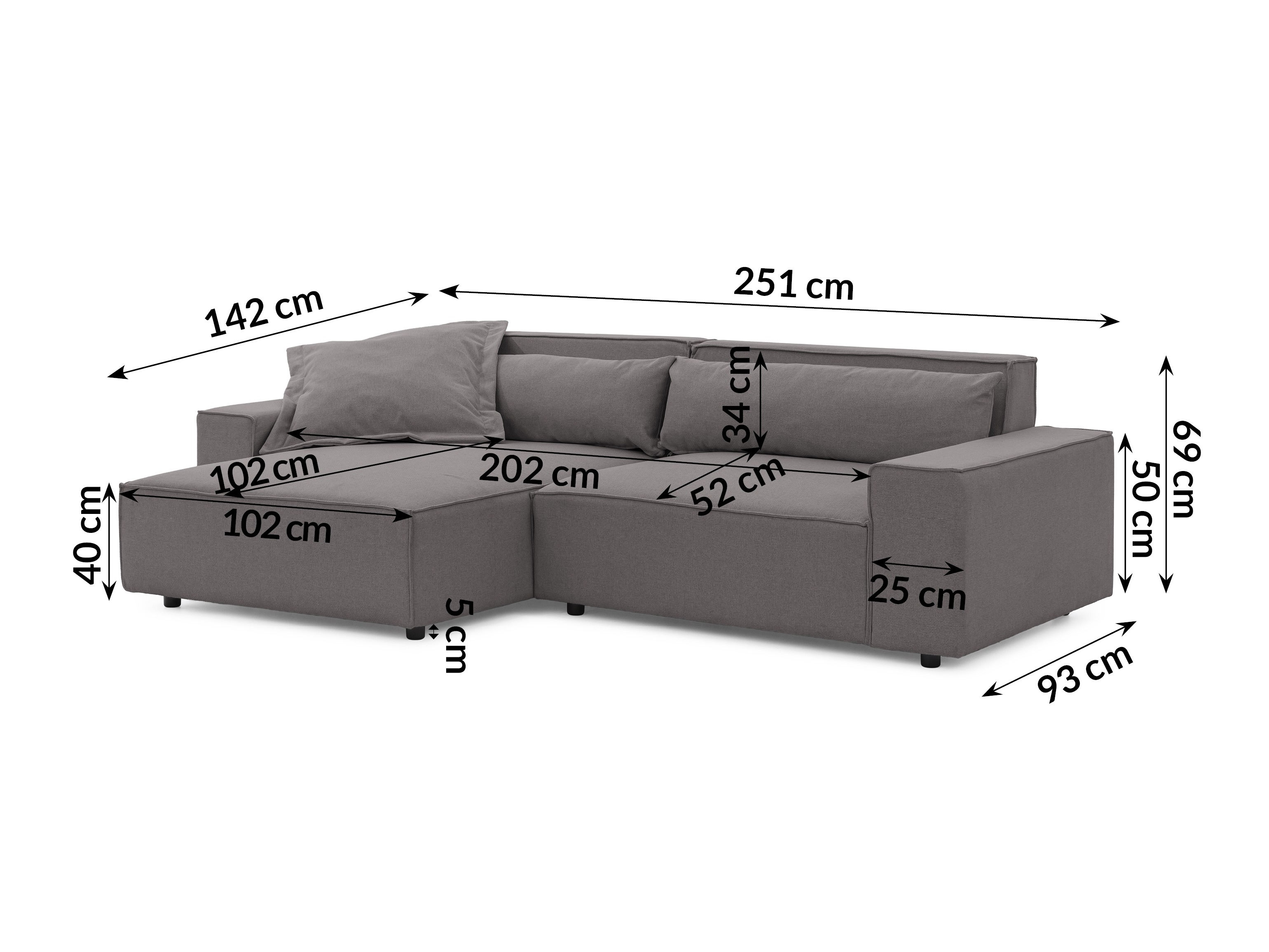 Corner sofa Rocklin 113 (Barrel 90)