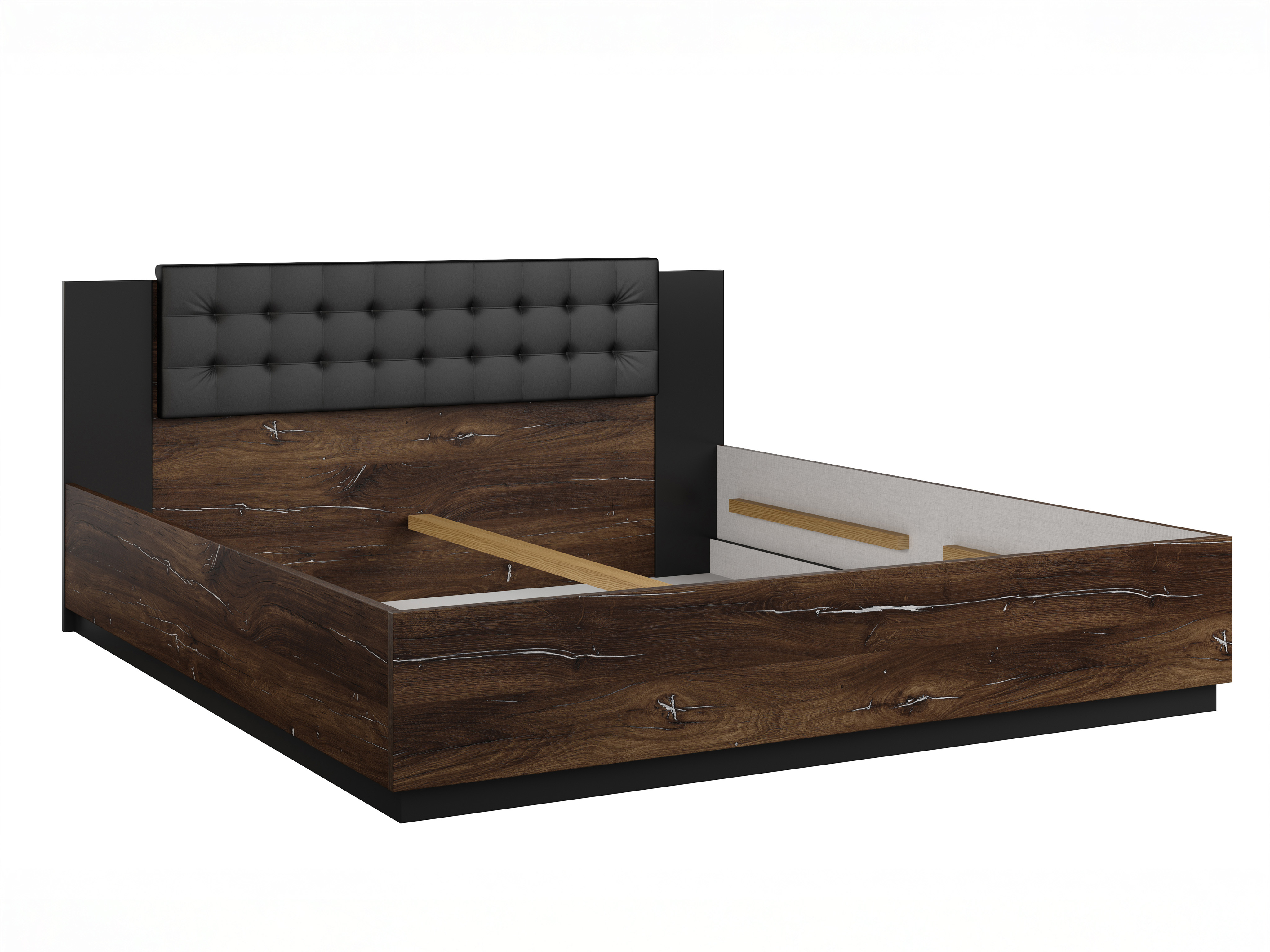 Bed Felelie 104 (Dark Flagstaf oak + Silver)