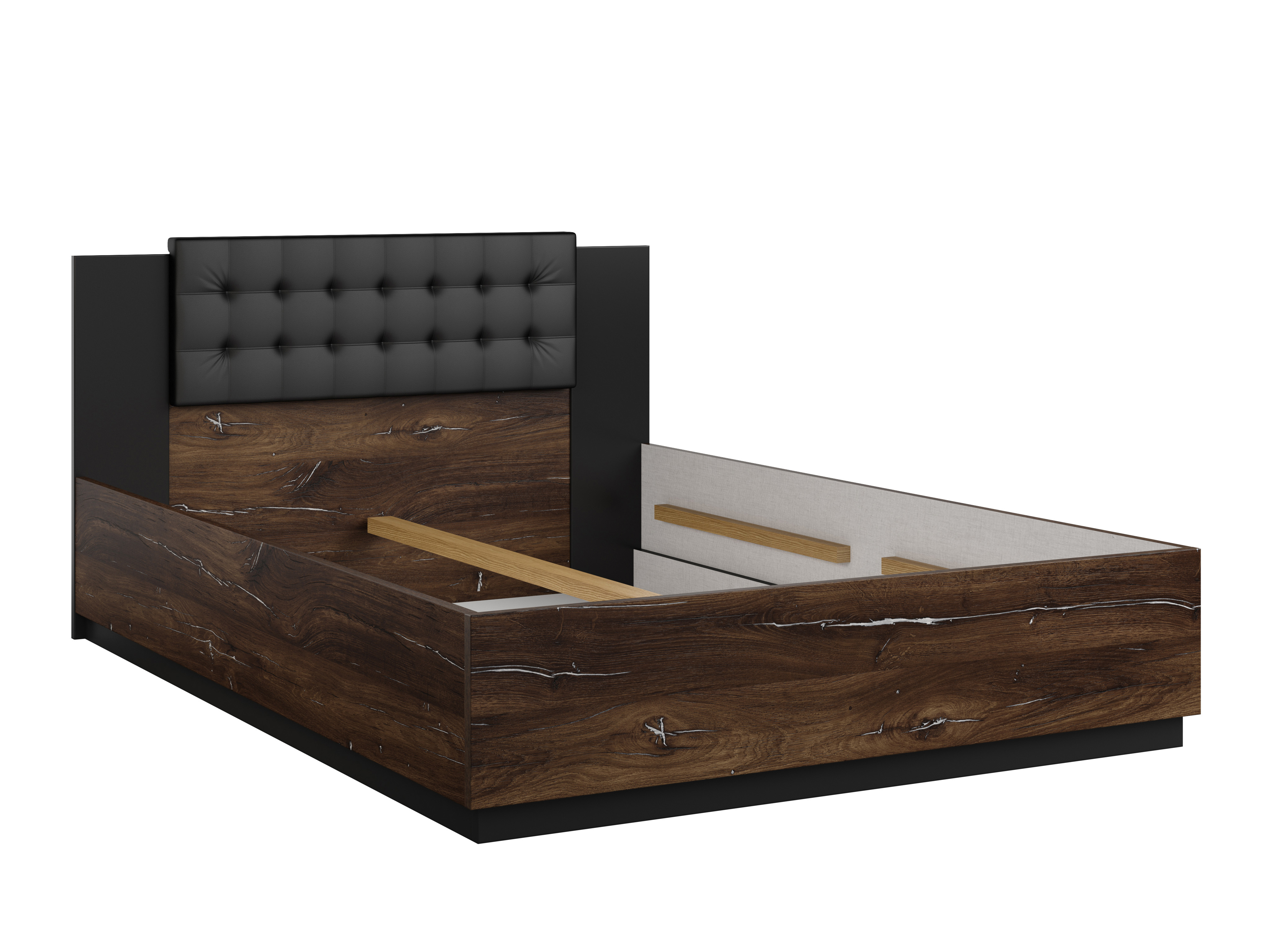 Bed Felelie 104 (Dark Flagstaf oak + Silver)