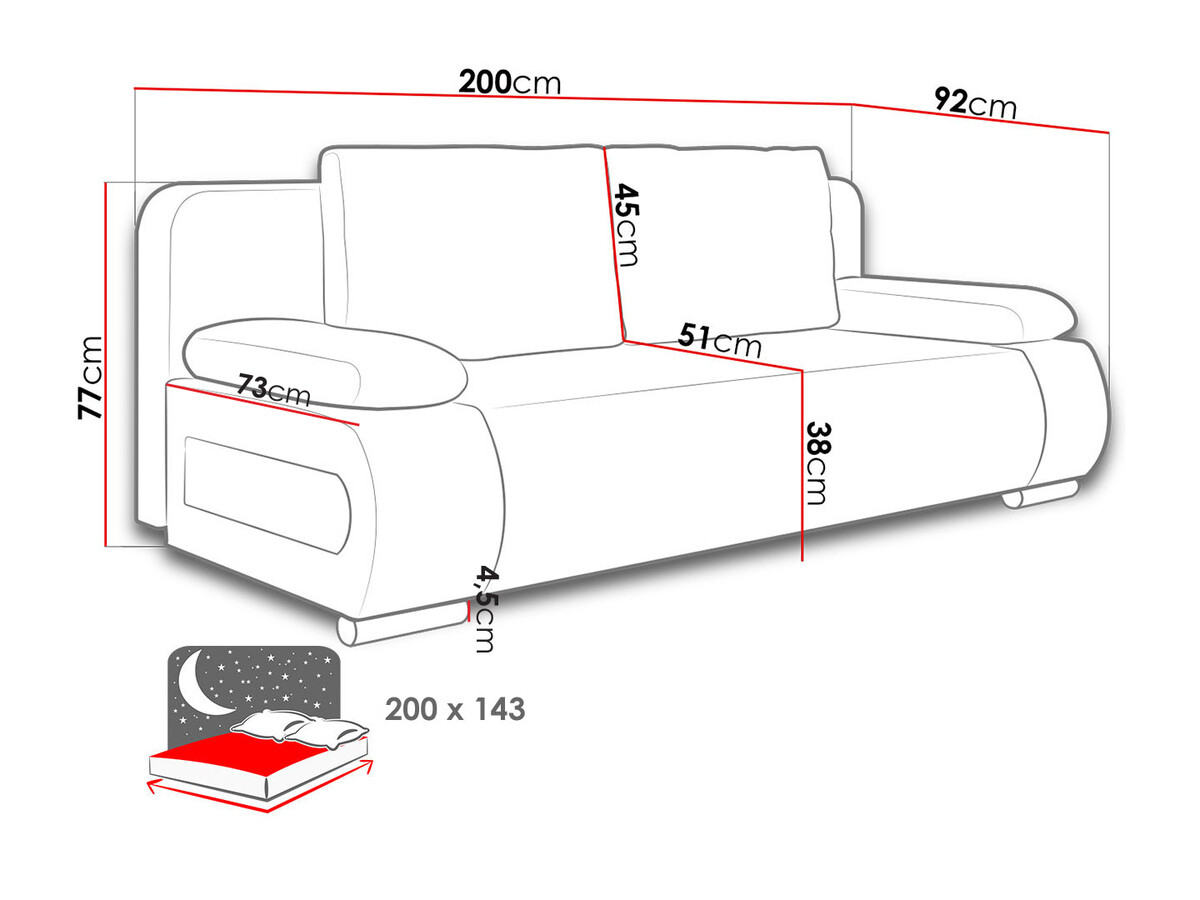 Sofa bed SI123 with a small defect