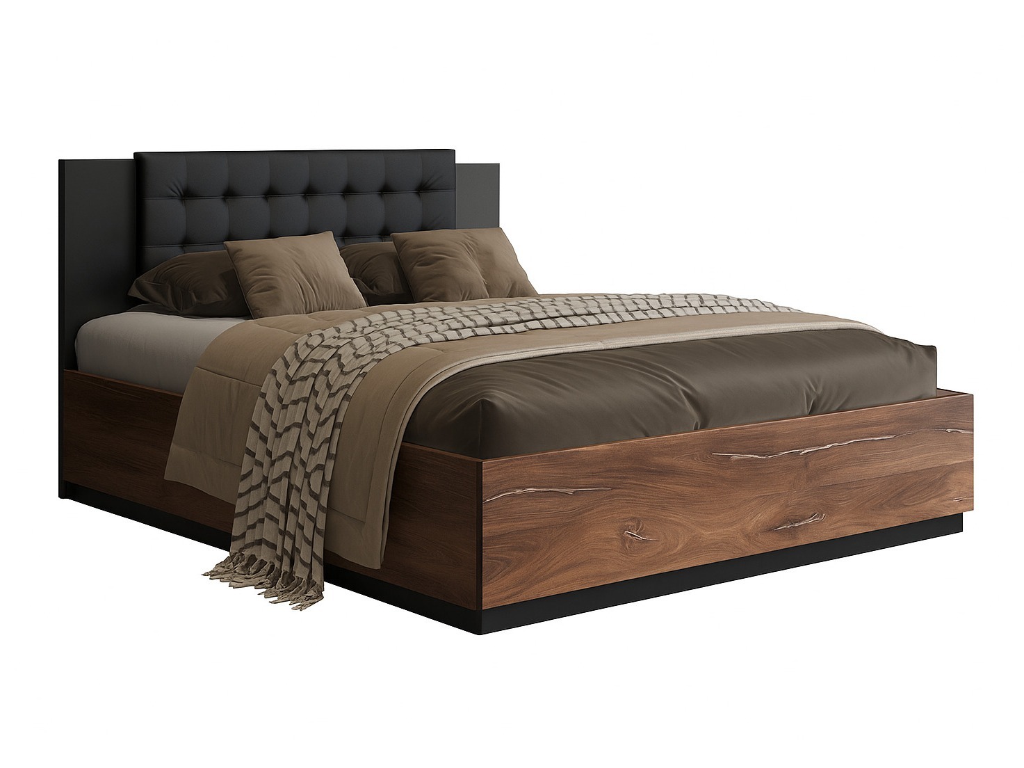 Bed Felelie 104 (Dark Flagstaf oak + Copper)