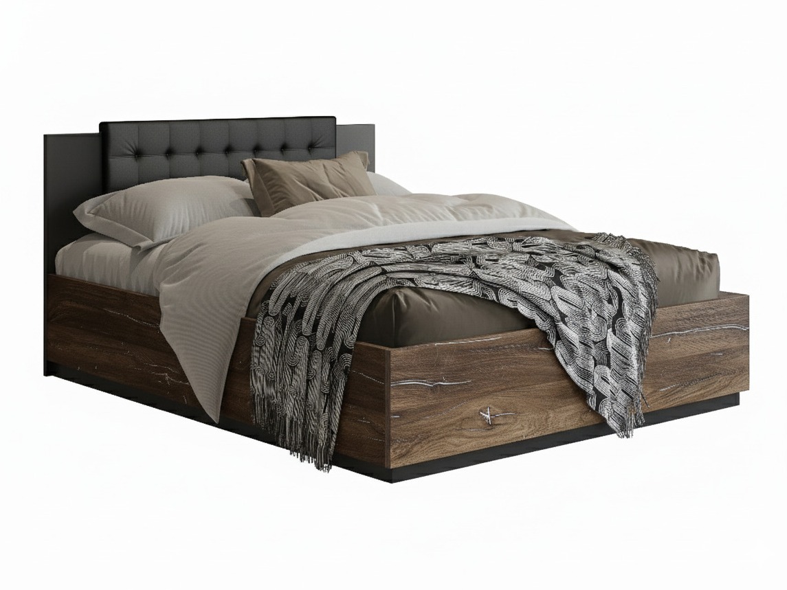 Bed Felelie 104 (Dark Flagstaf oak + Silver)