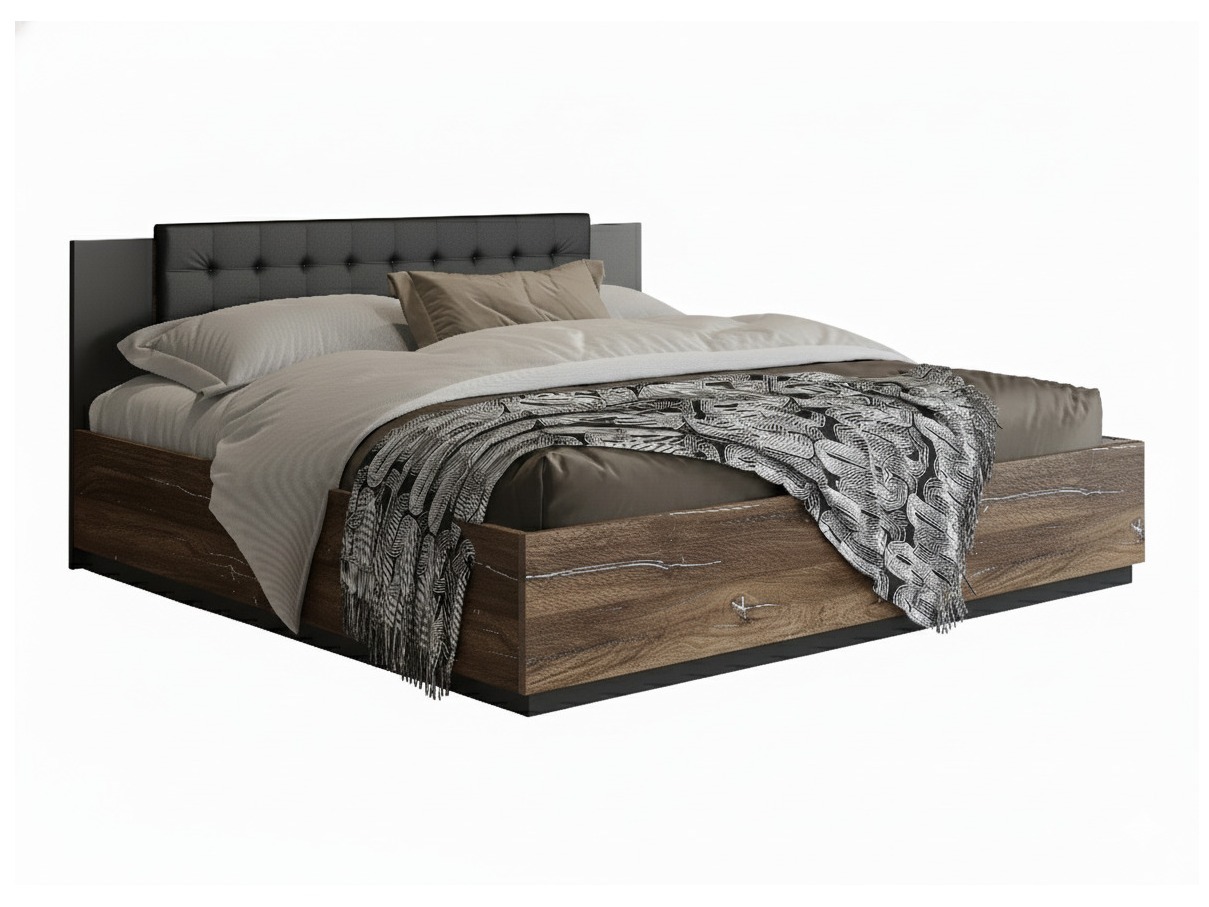 Bed Felelie 104 (Dark Flagstaf oak + Silver)