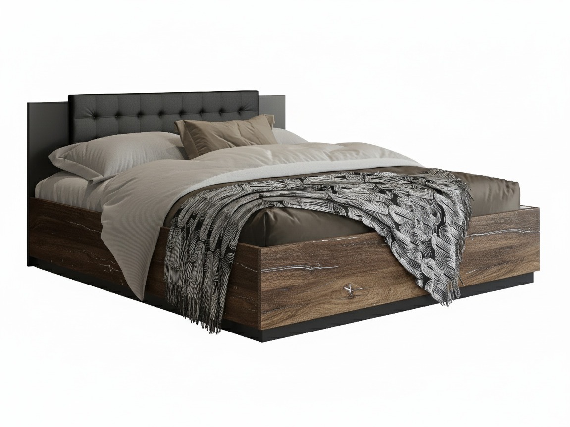 Bed Felelie 104 (Dark Flagstaf oak + Silver)