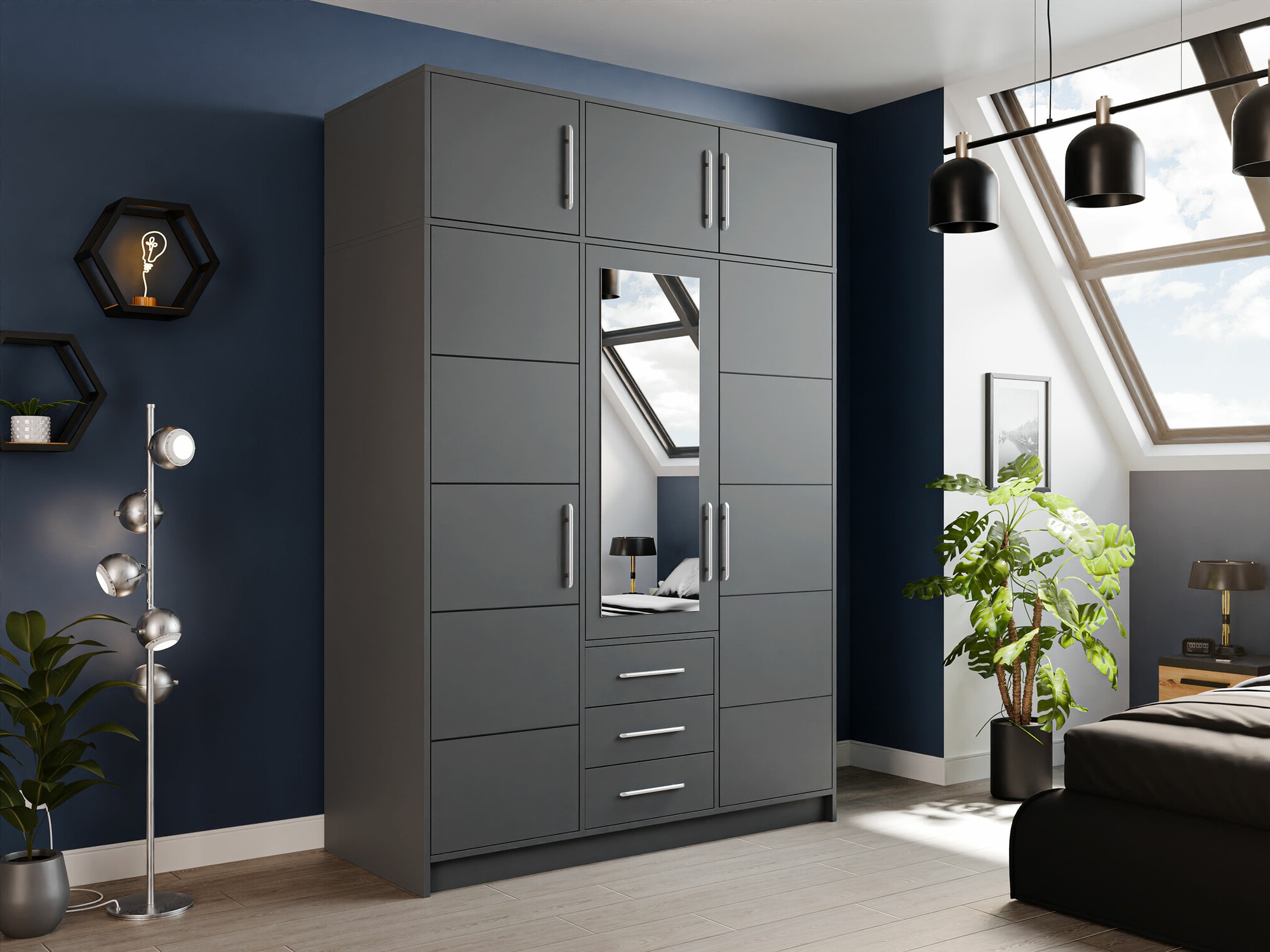 Wardrobe Dortivu 153 (Graphite)