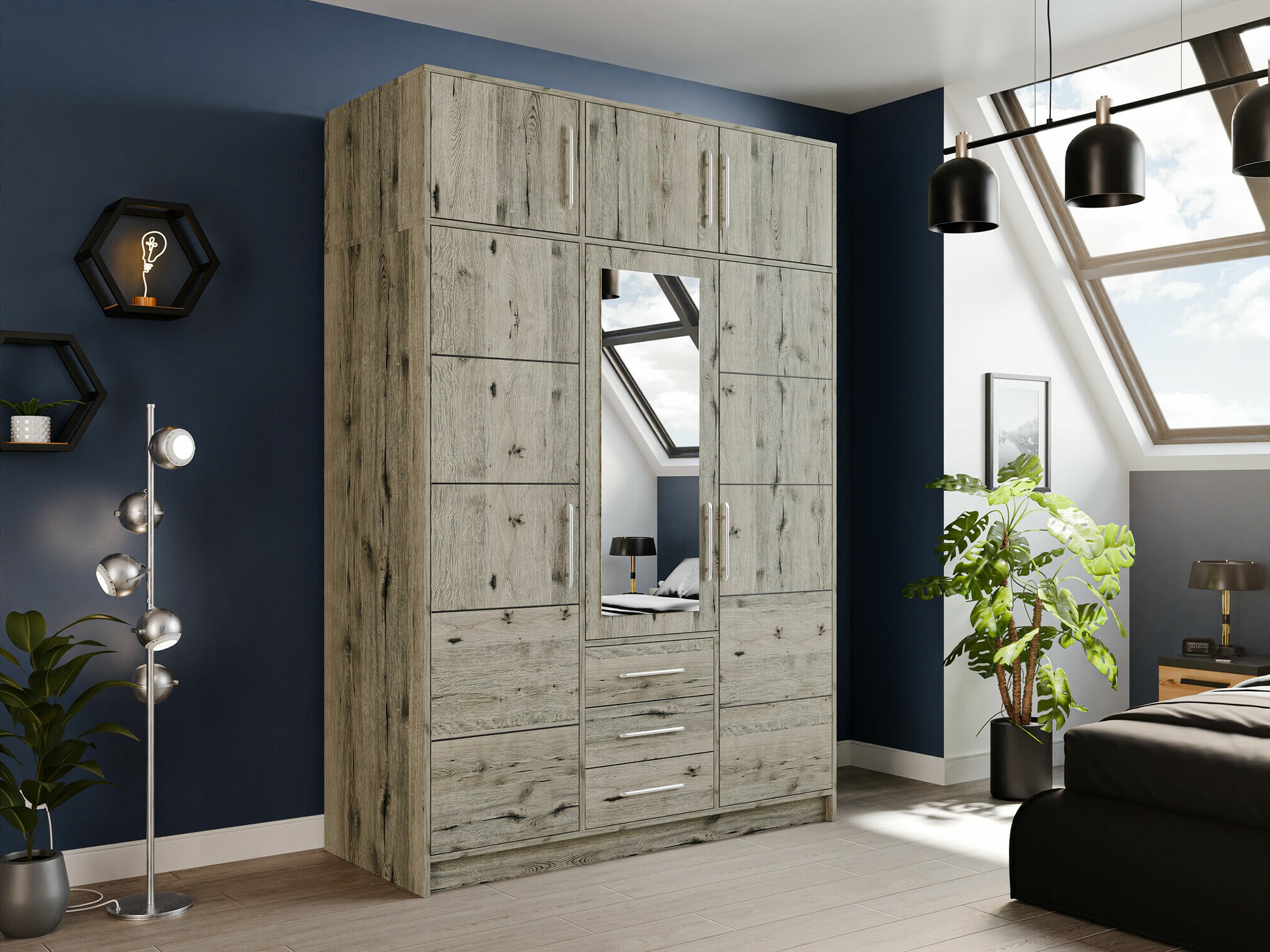 Wardrobe Dortivu 153 (Wellington oak)