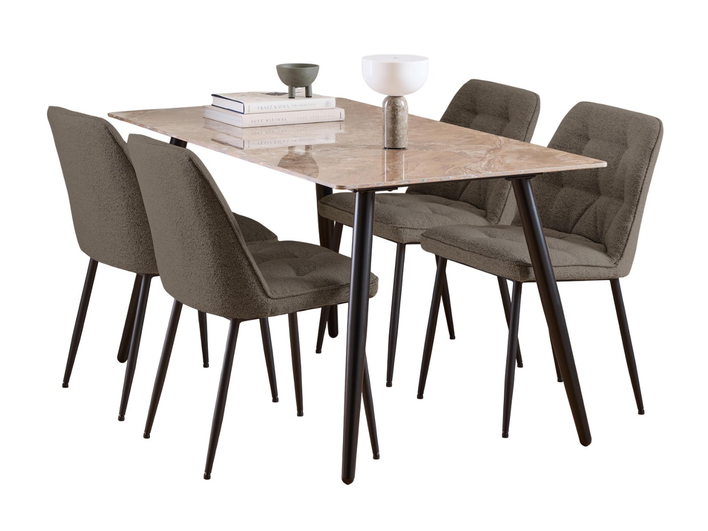 Dining set Norsica 1012 (Brown marble)