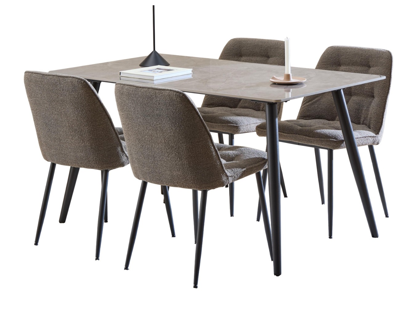 Dining set Norsica 1012 (Taupe + Black)