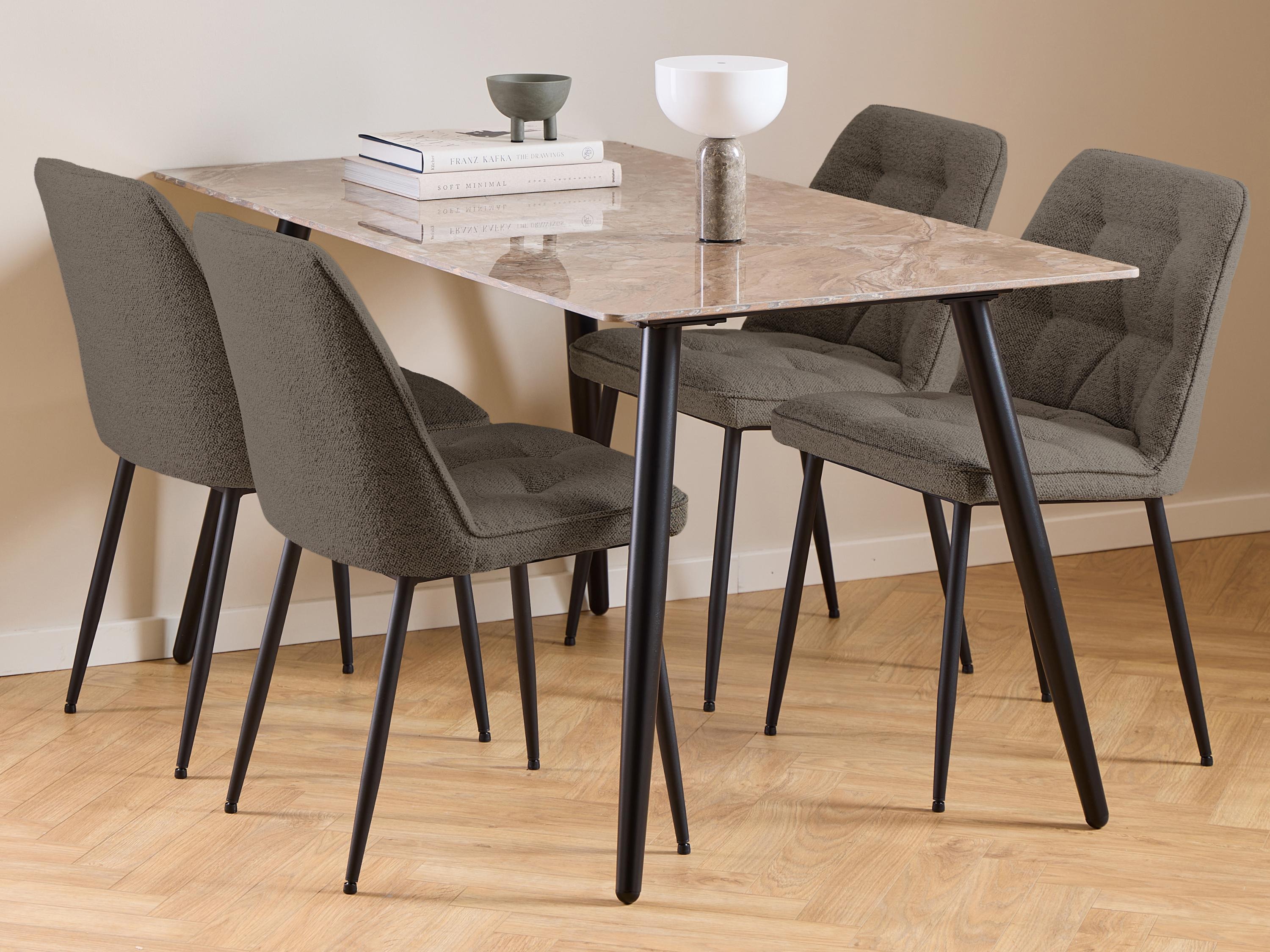 Dining set Norsica 1012 (Taupe + Black)