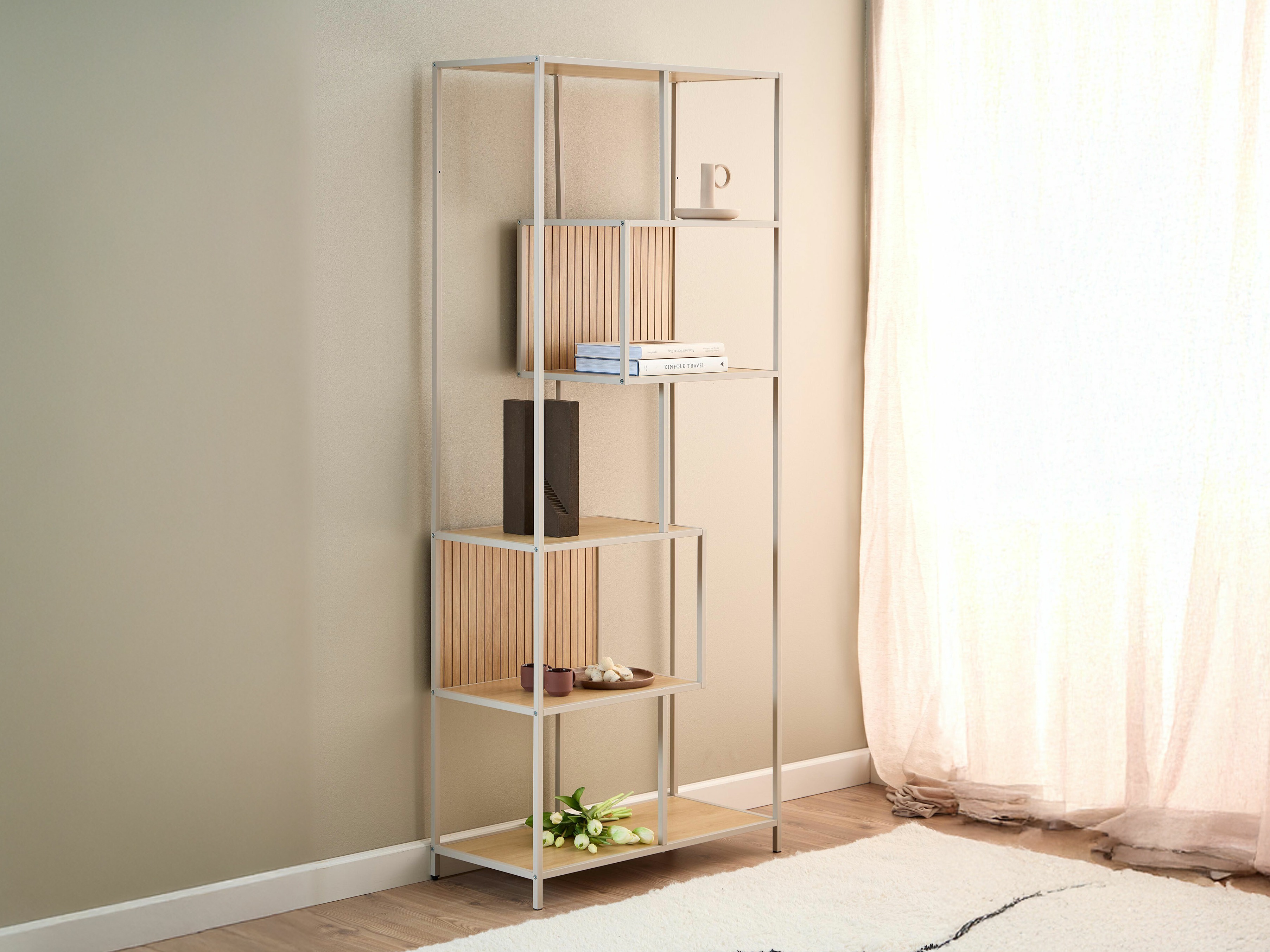 Bookcase Norsica Sevferi 192 (Oak + Grey)