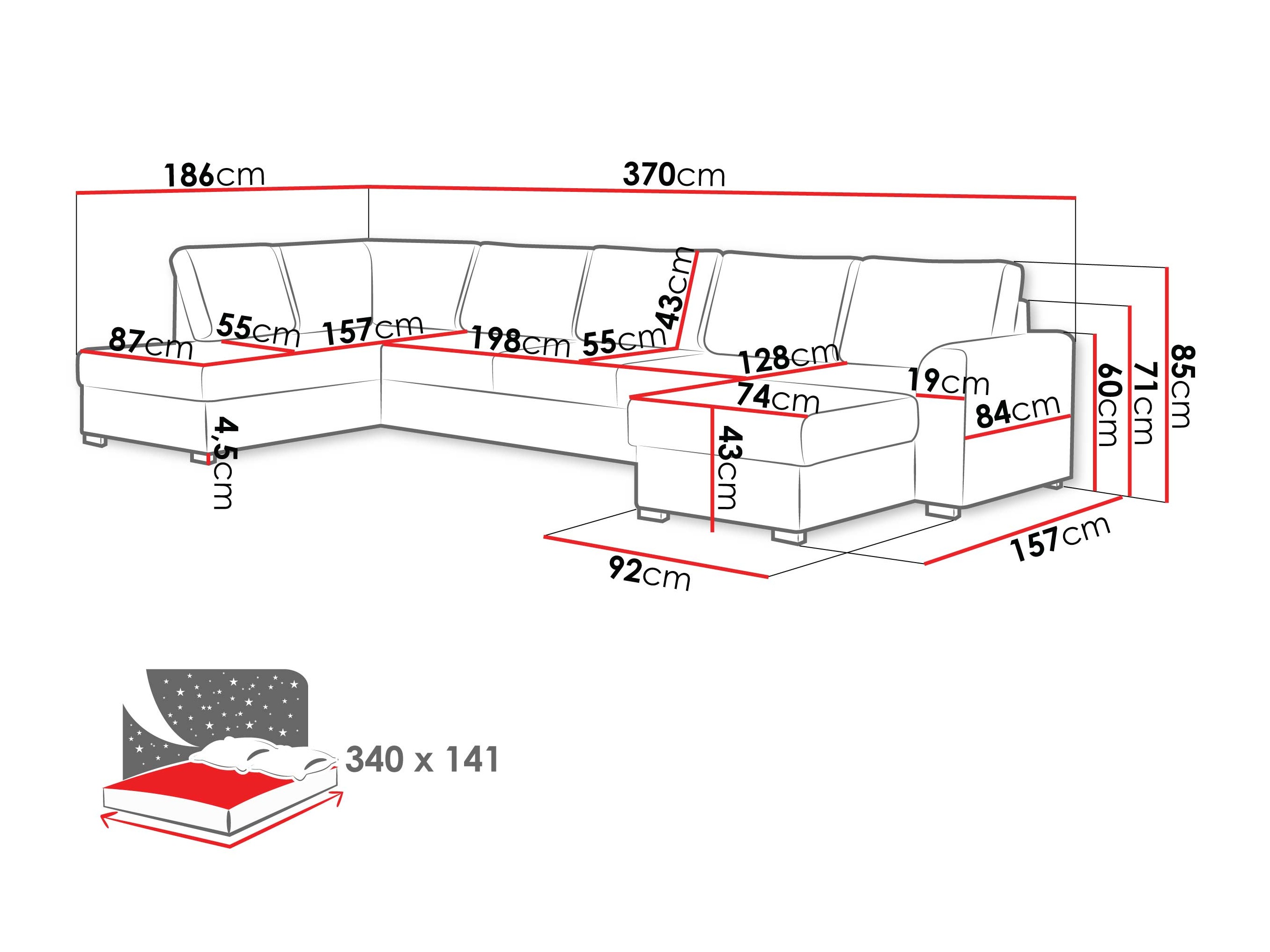 Corner sofa Comfivo Flumen III (Zoya 03)