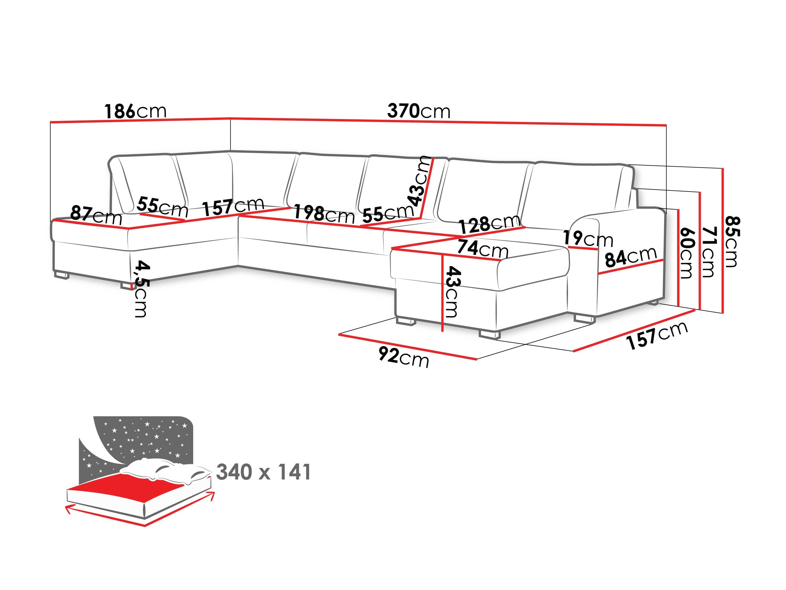 Corner sofa Comfivo Flumen III (Zoya 03)