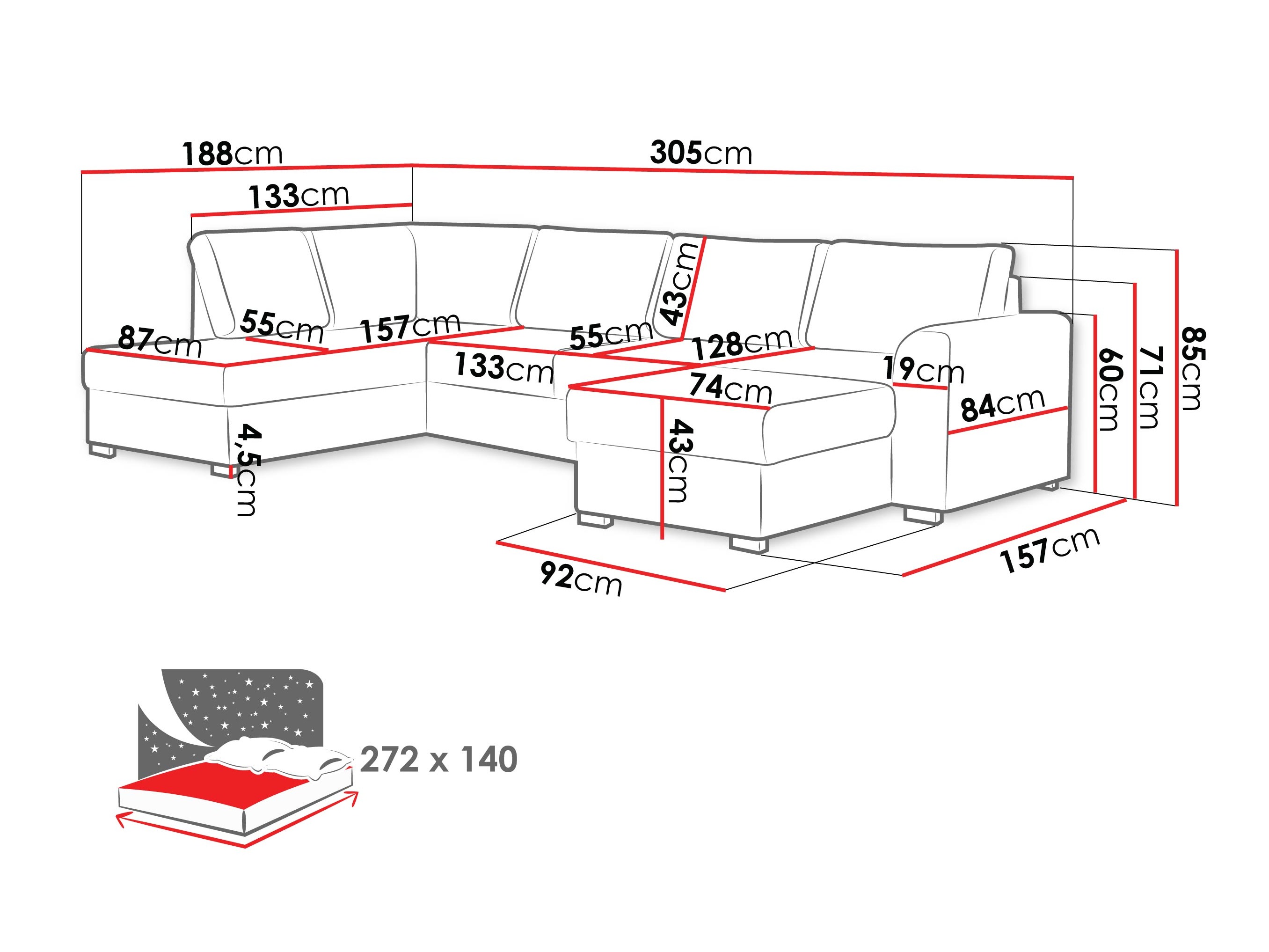 Corner sofa Comfivo Flumen (Zoya 03)