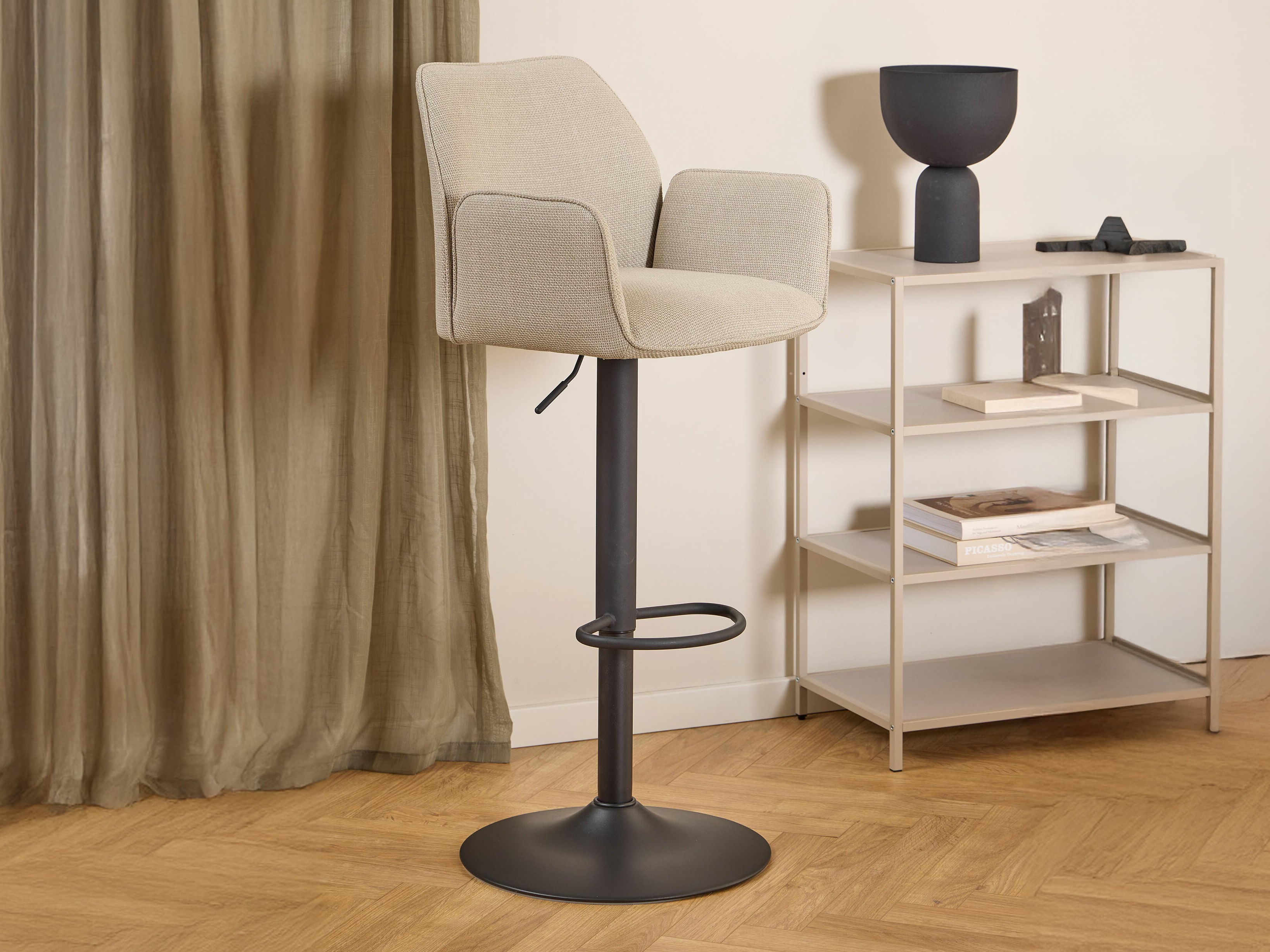Counter stool Norsica 1094 (Beige + Black)