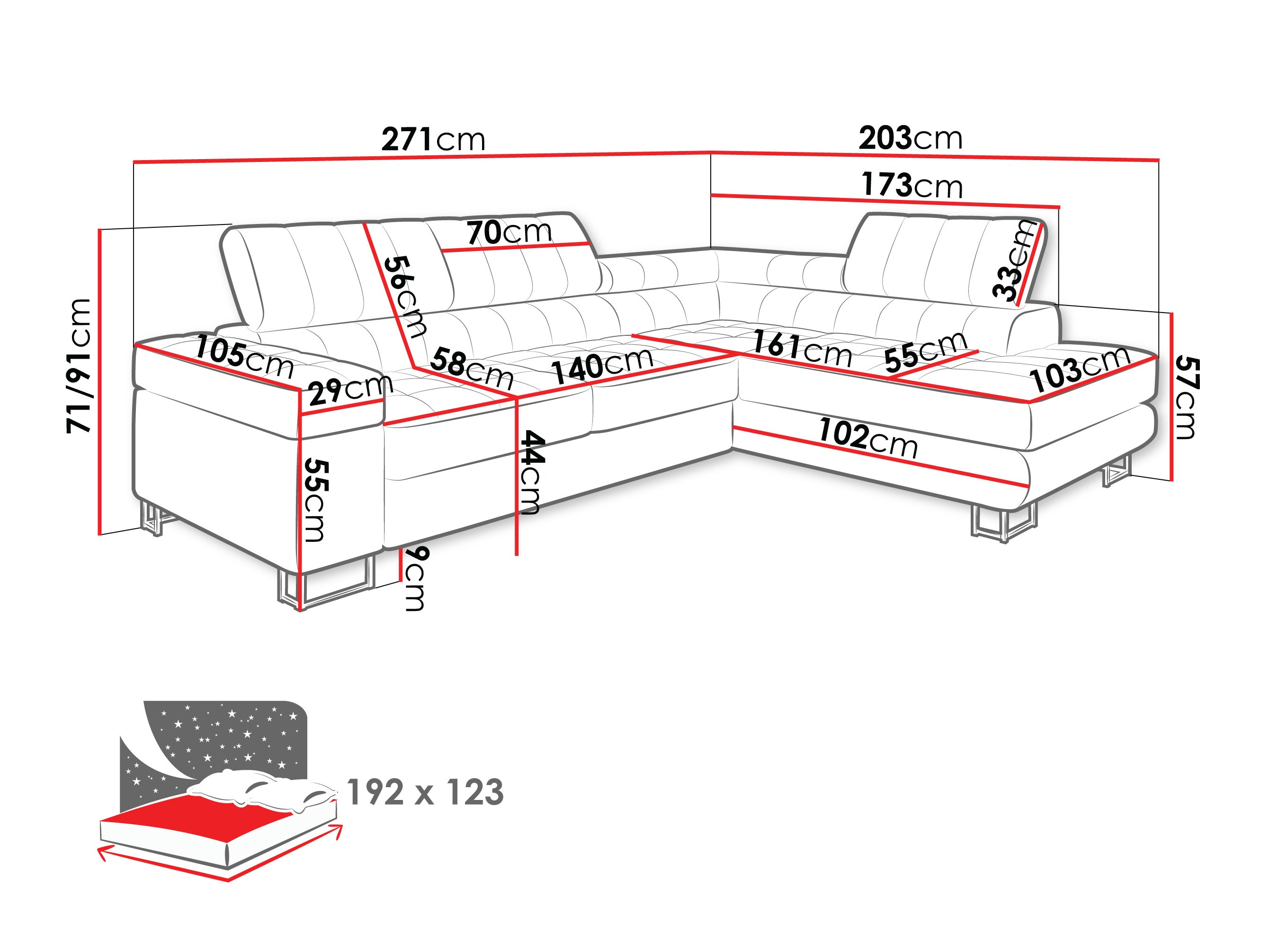 Corner sofa Comfivo Anima I (Corbett 08)