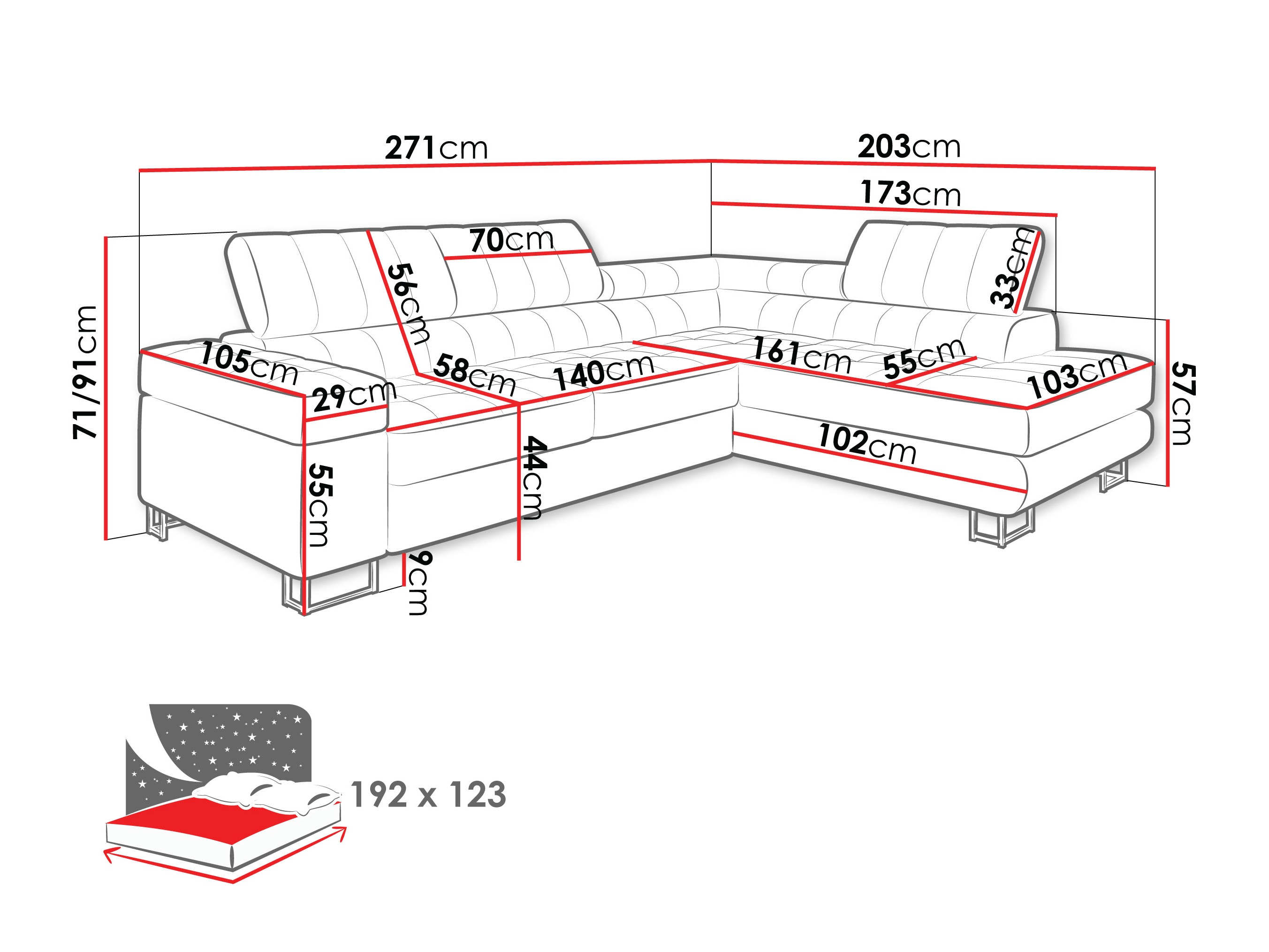 Corner sofa Comfivo Anima I (Corbett 08)