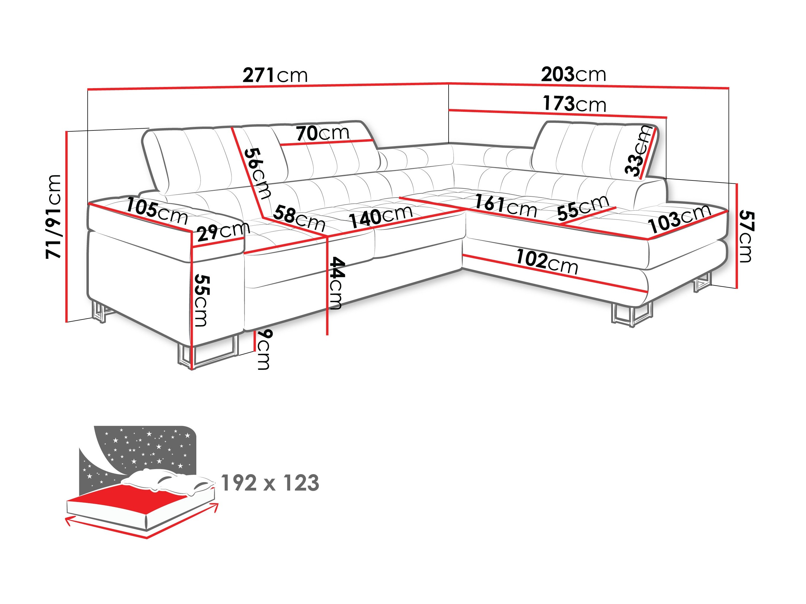 Corner sofa Comfivo Anima I (Manza 29)