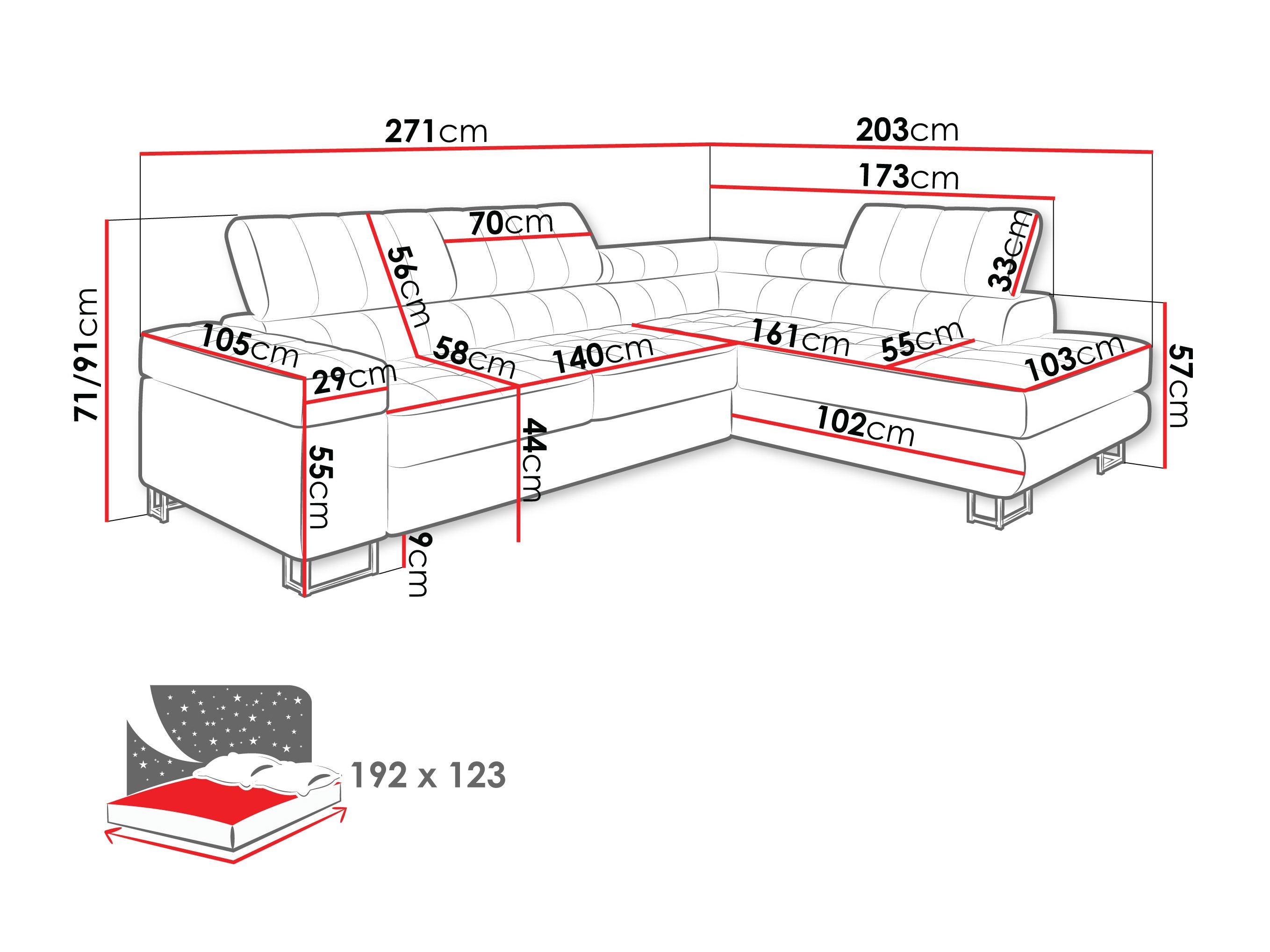 Corner sofa Comfivo Anima I (Manza 29)